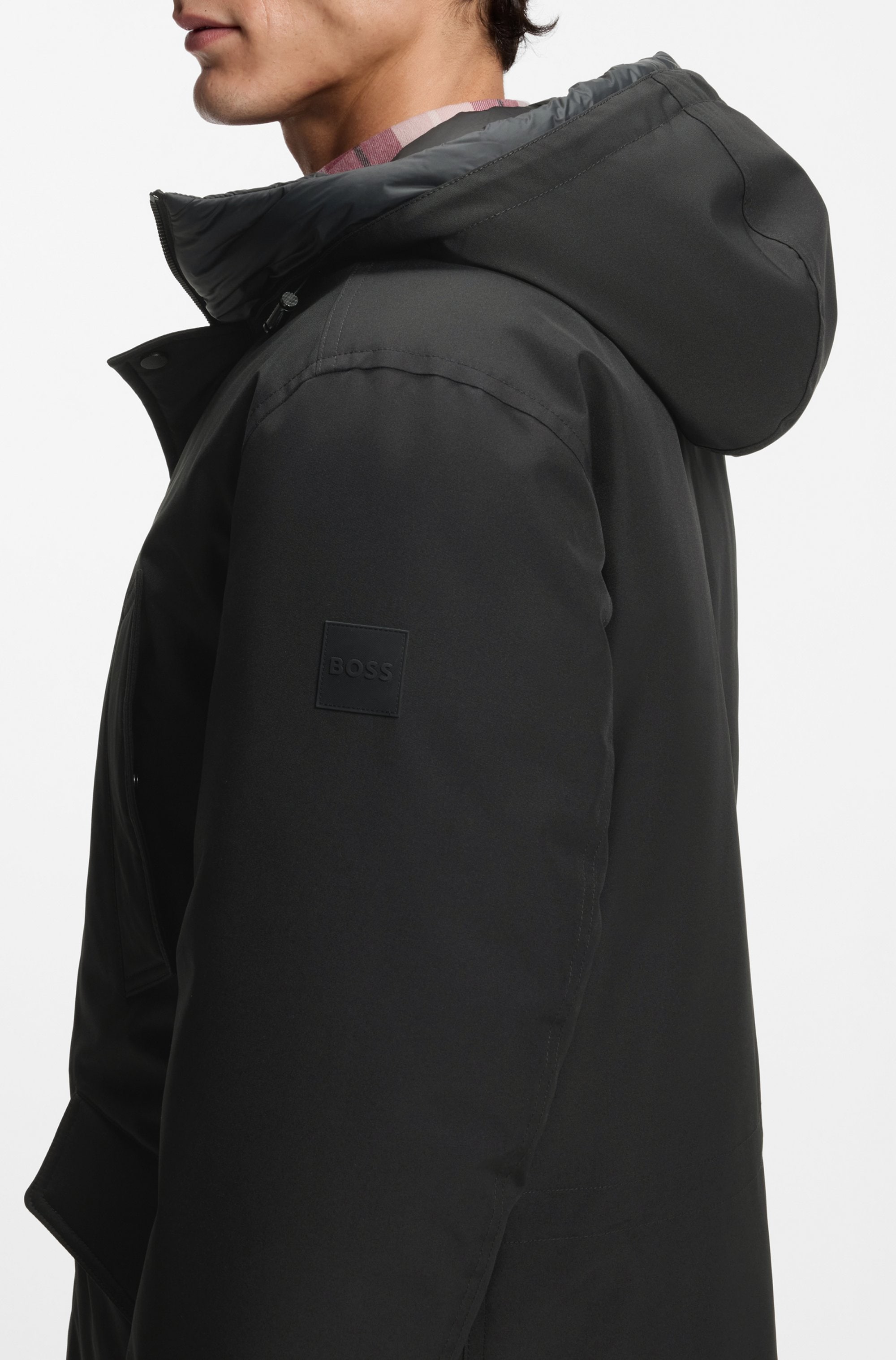 BOSS ORANGE Parka »Osiass1« mit Kapuze im Relaxed Fit, wasserabweisend