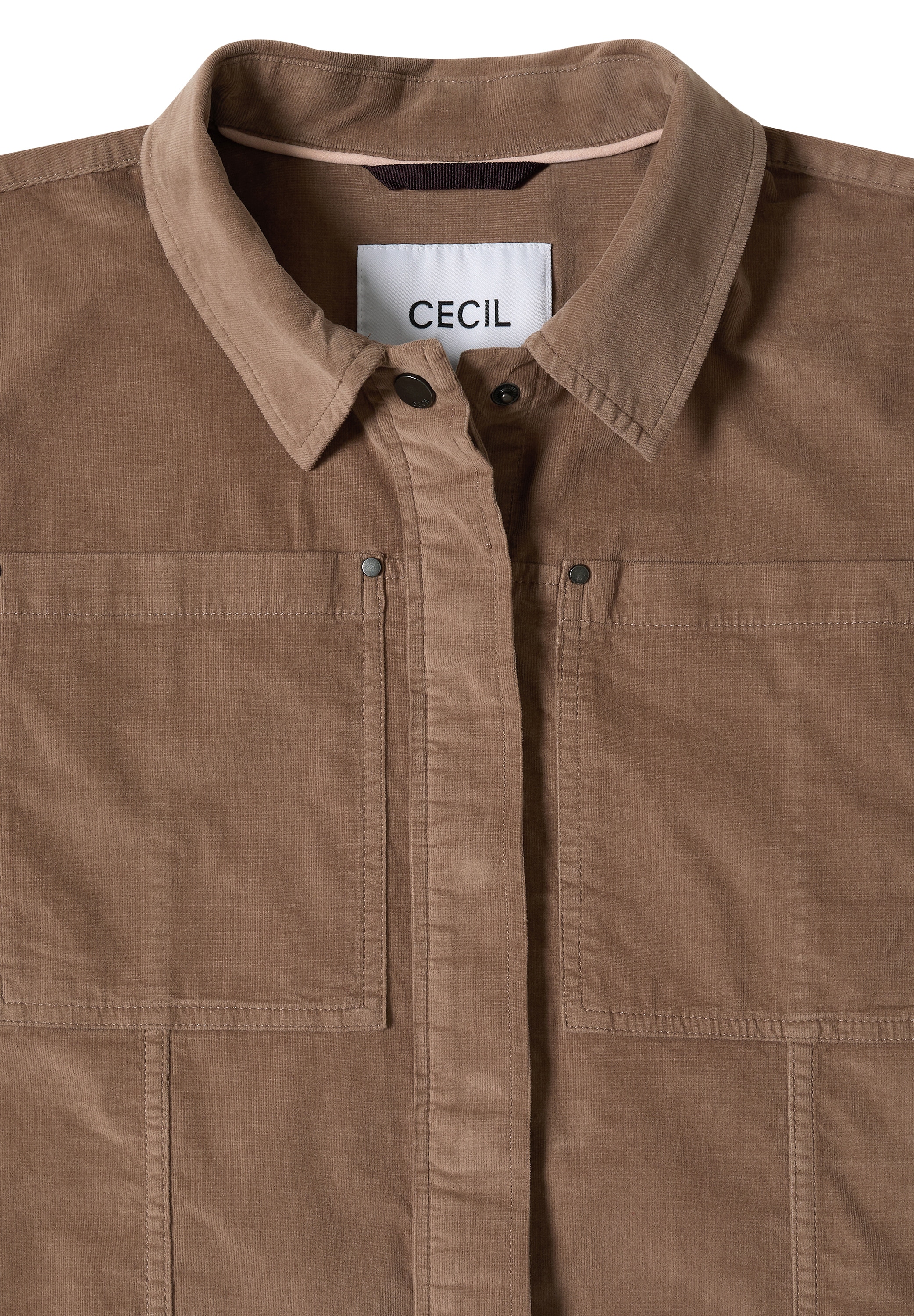 Cecil Cordjacke Feincord Overshirt, Baumwollmix, Brusttaschen