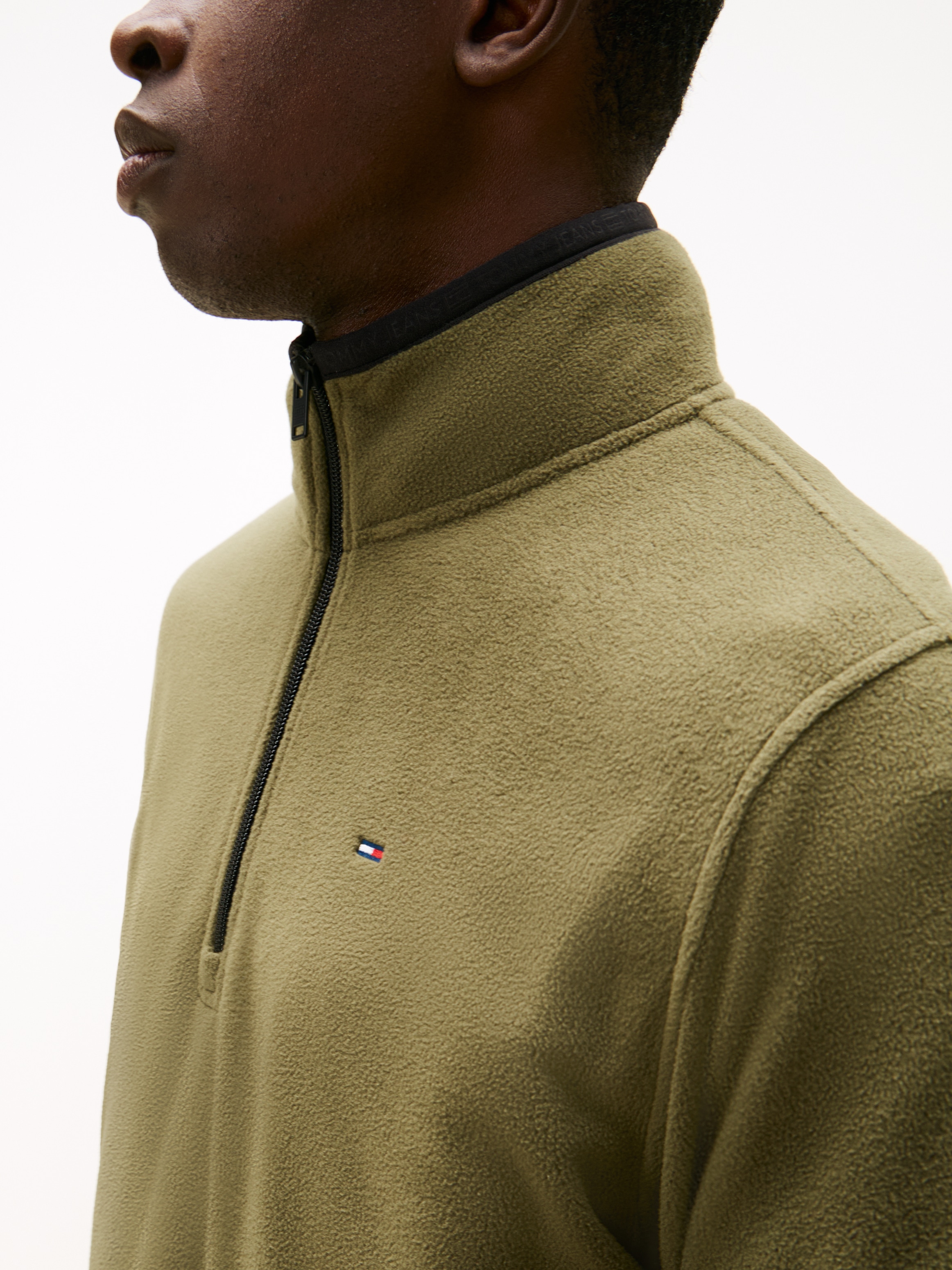 Tommy Jeans Fleecepullover »TJM FLAG POLAR FLEECE«, normale Passform, Troyer
