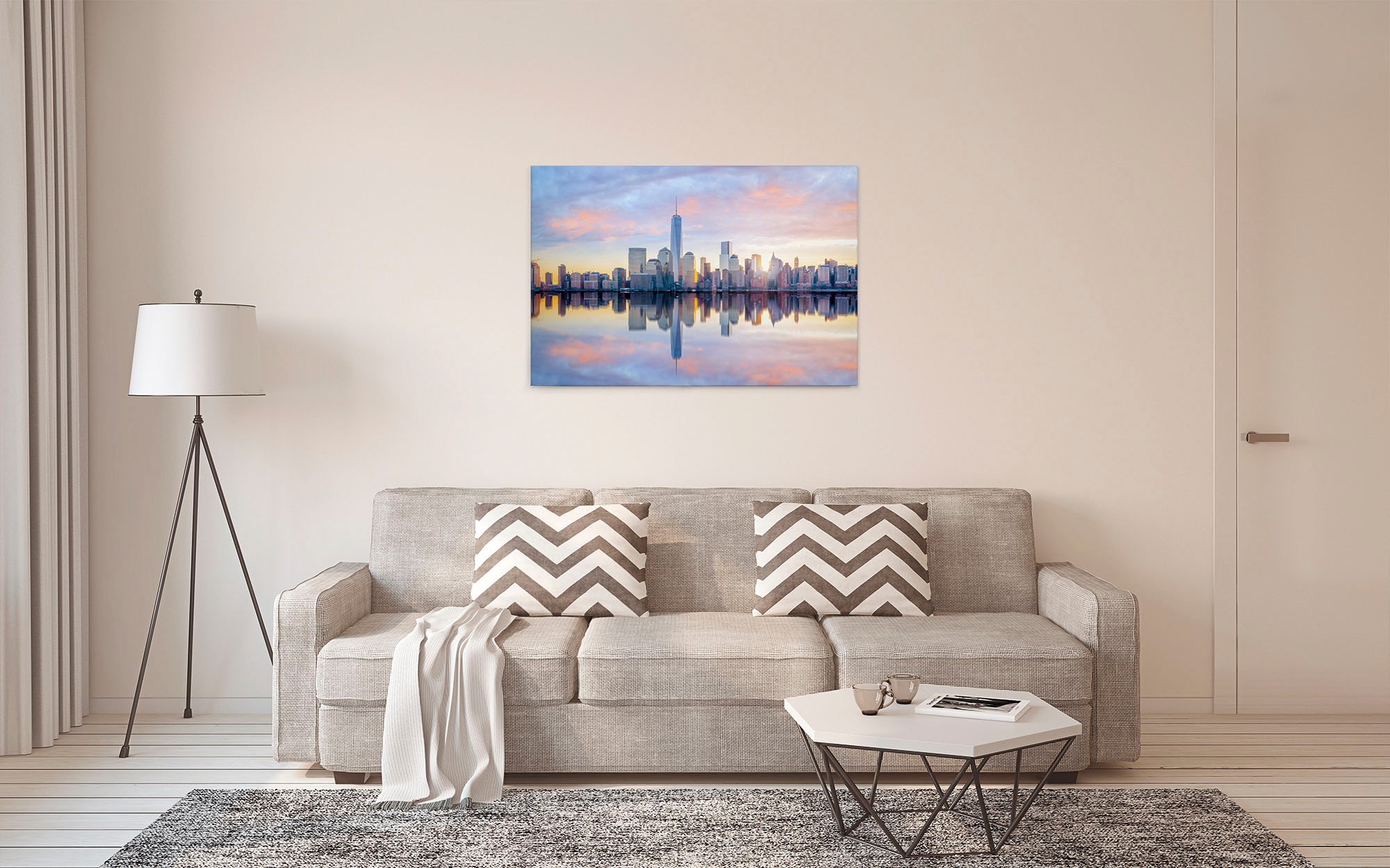 A.S. Création Leinwandbild »Skyline NY«, Kunst-New York-Kinder, (1 St.), Skyline Bild Keilrahmen Großstadt Leinwand-Bild Wohnzimmer modern Wand