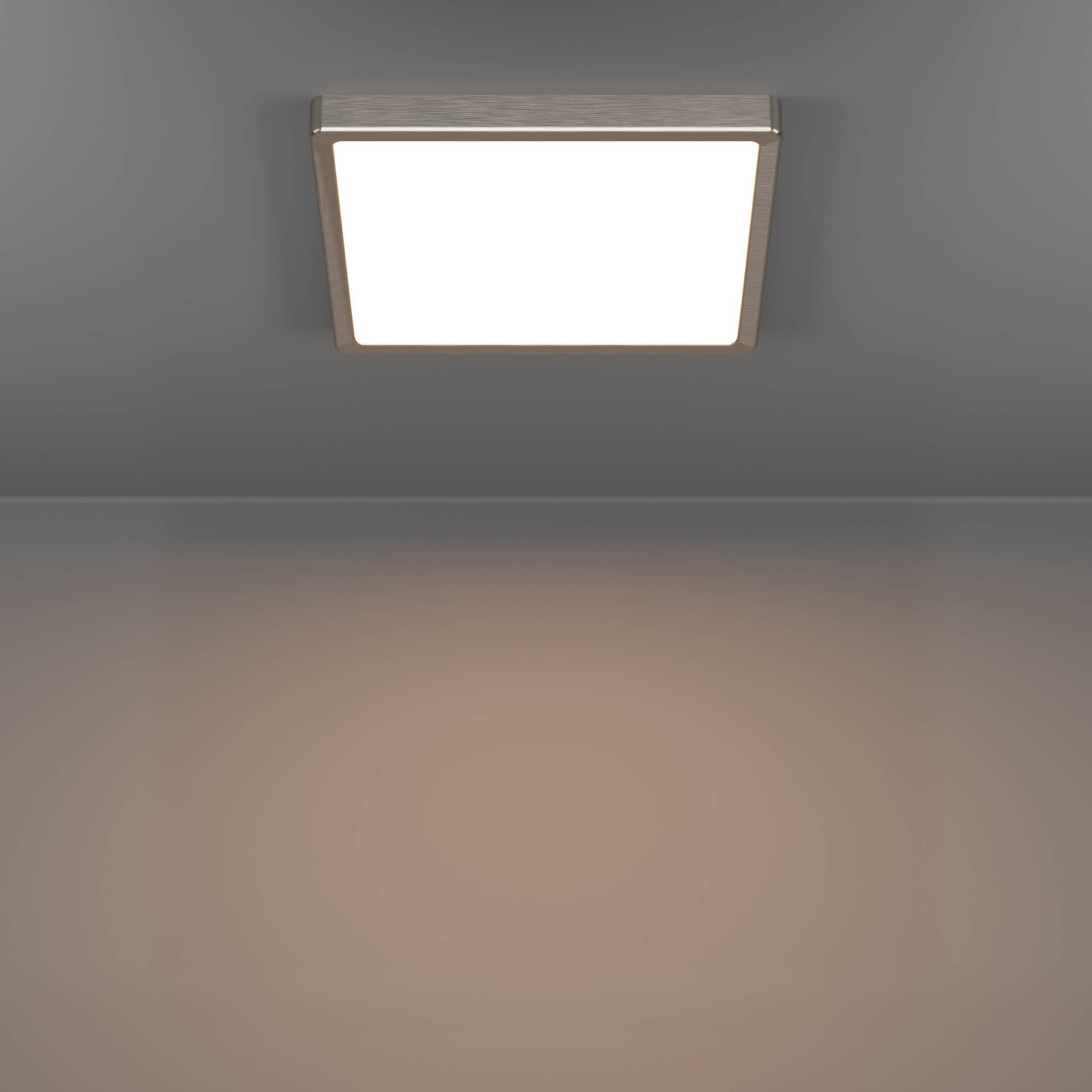 EGLO Aufbauleuchte »Fueva 6 Deckenleuchte, Metall und Kunststoff, Deckenbeleuchtung, Lampe« LED-Modul 1 Stk. Kaltweiß | Neutralweiß | Warmweiß Aufbauleuchte - L29 x B29 x H2,5 cm - nickel-matt - 13W inkl.