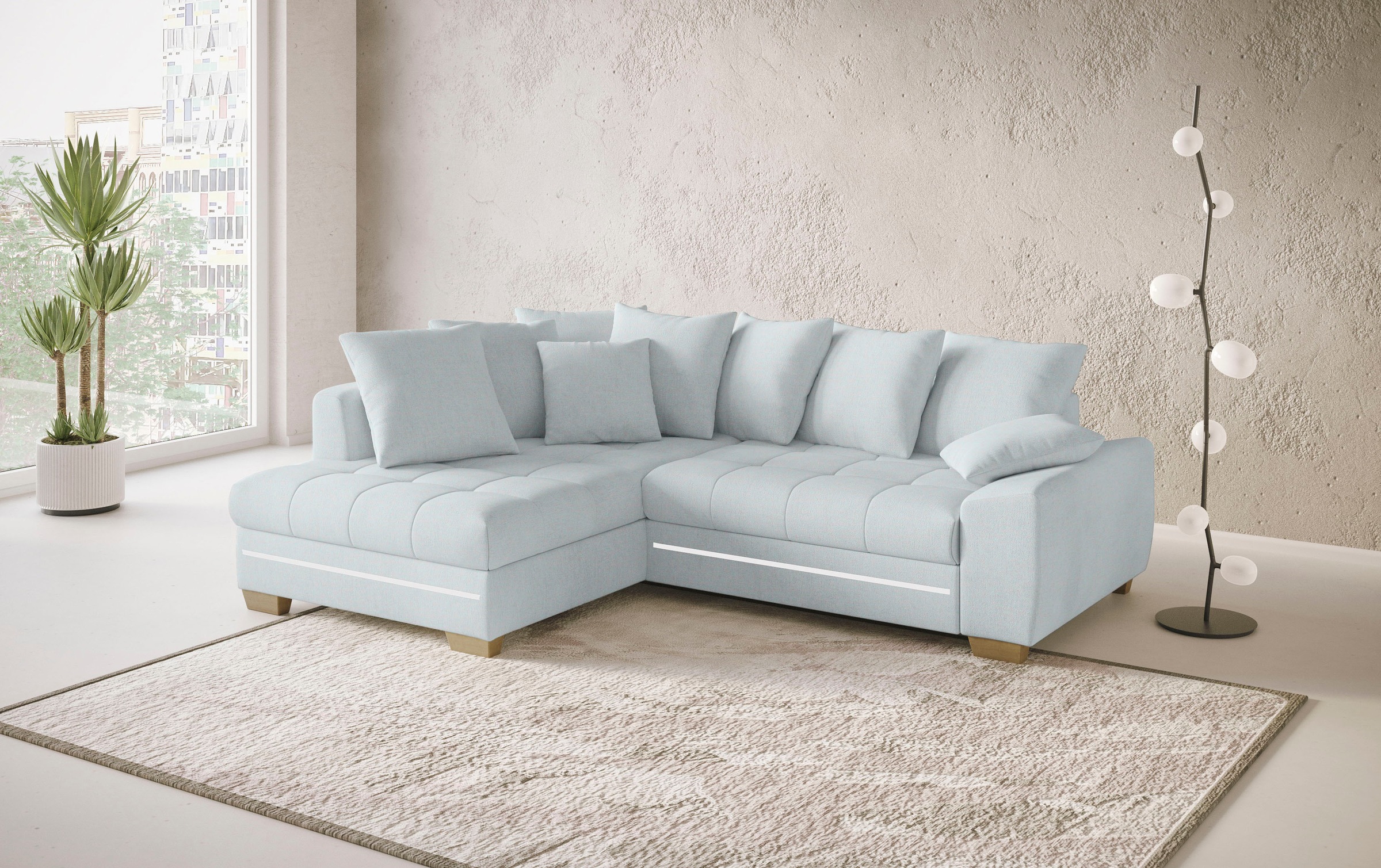 Mr. Couch Ecksofa »Nikita II, L-Form«, mit Kaltschaum, RGB-LED Beleuchtung, günstig online kaufen