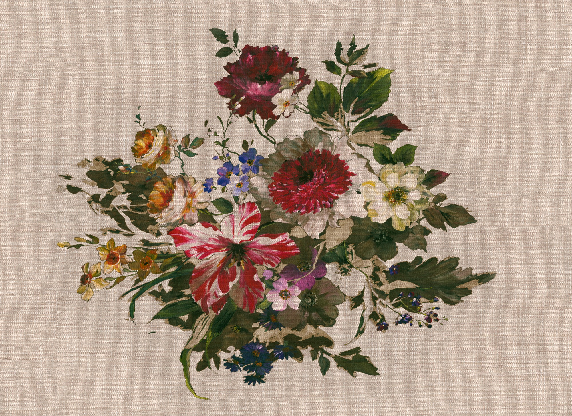 A.S. Création Vliestapete »Fototapete Blumenstrauß Vintage Beige Bunt« matt günstig online kaufen