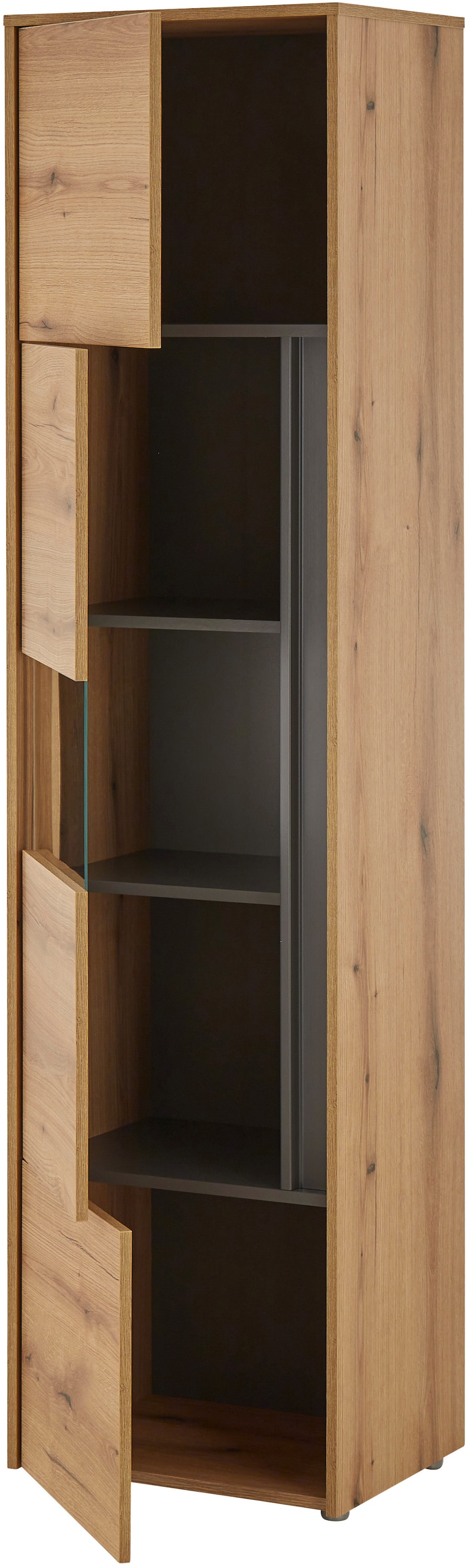 INOSIGN Wohnwand »City/Giron, moderne Anbauwand, Komplettset in vielen Farben verfügbar«, (Set, 4 St.), enthält zwei Vitrinen, ein Lowboard & ein Wandboard
