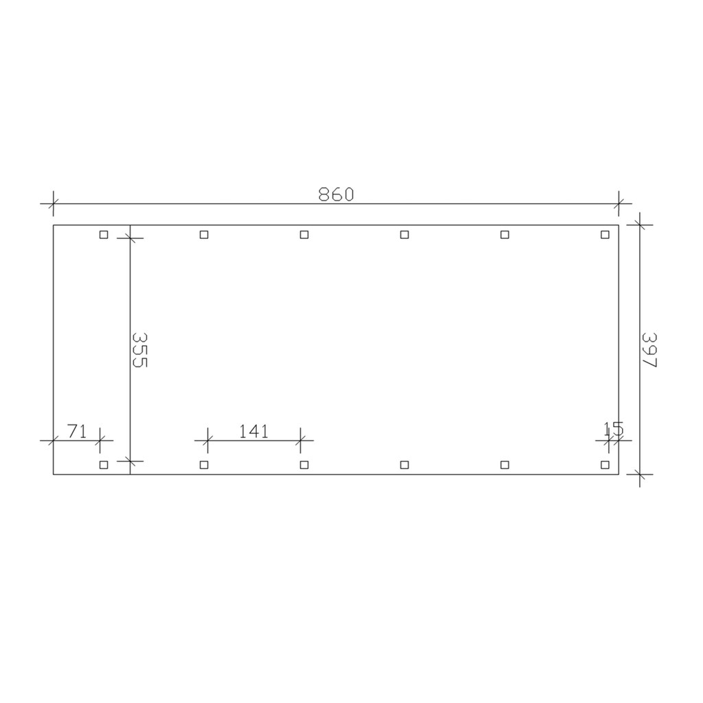 Skanholz Einzelcarport »Friesland«, Fichtenholz, 355 cm, dunkelgrau