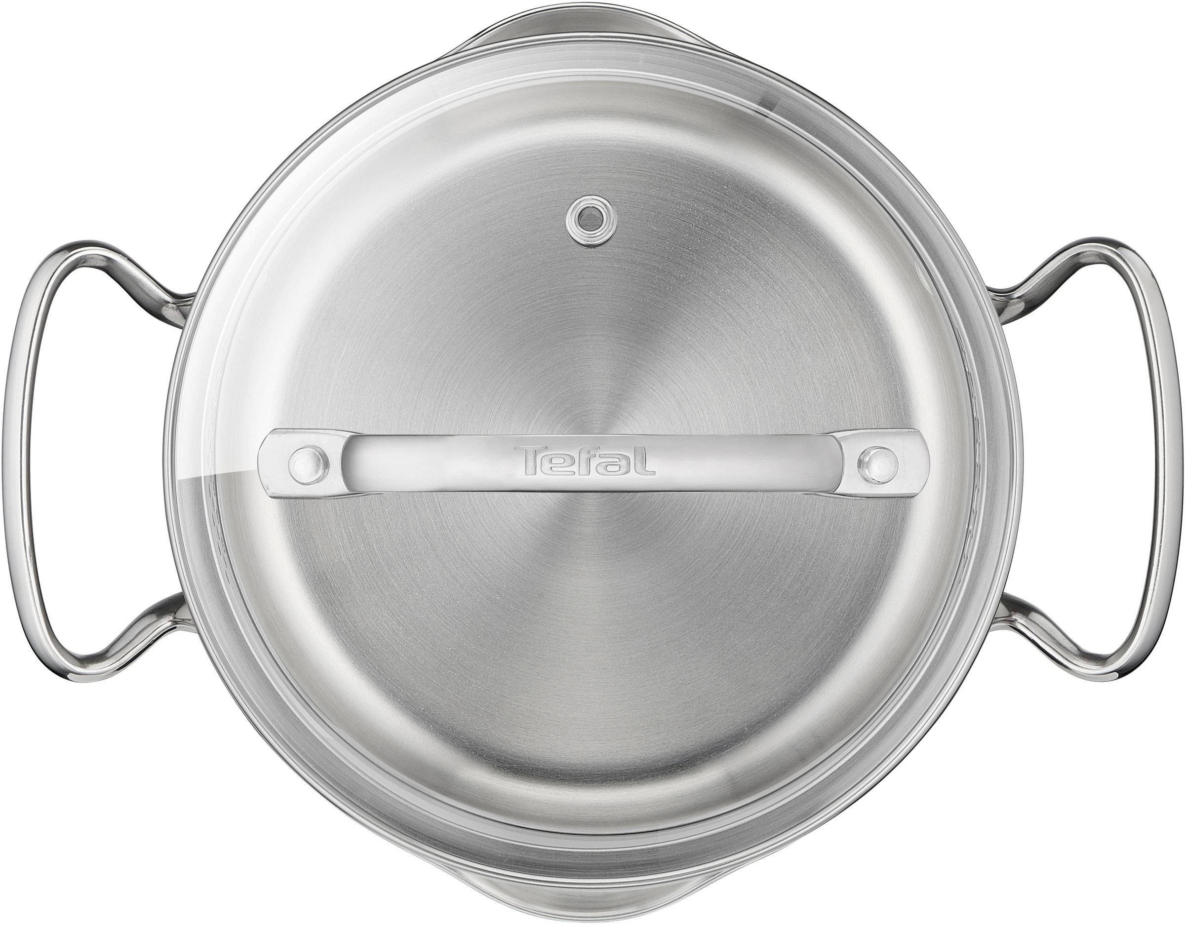 Tefal Kochtopf »Duetto+«, Edelstahl 18/10, hochglanzpoliert, Glasdeckel mit Siebfunktion