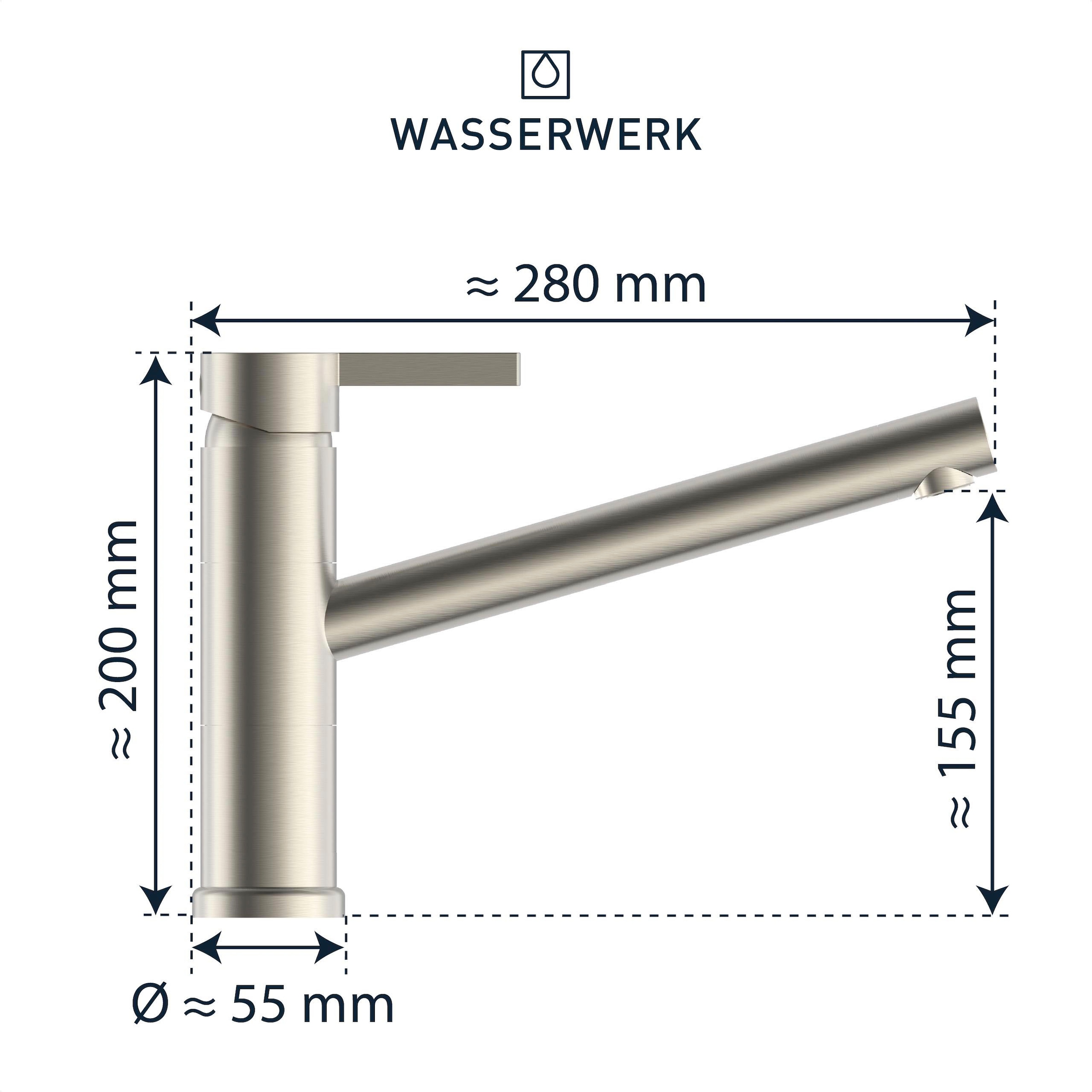 WASSERWERK Spültischarmatur »WK 6, Wasserhahn, Küche, Einhebelmischer«