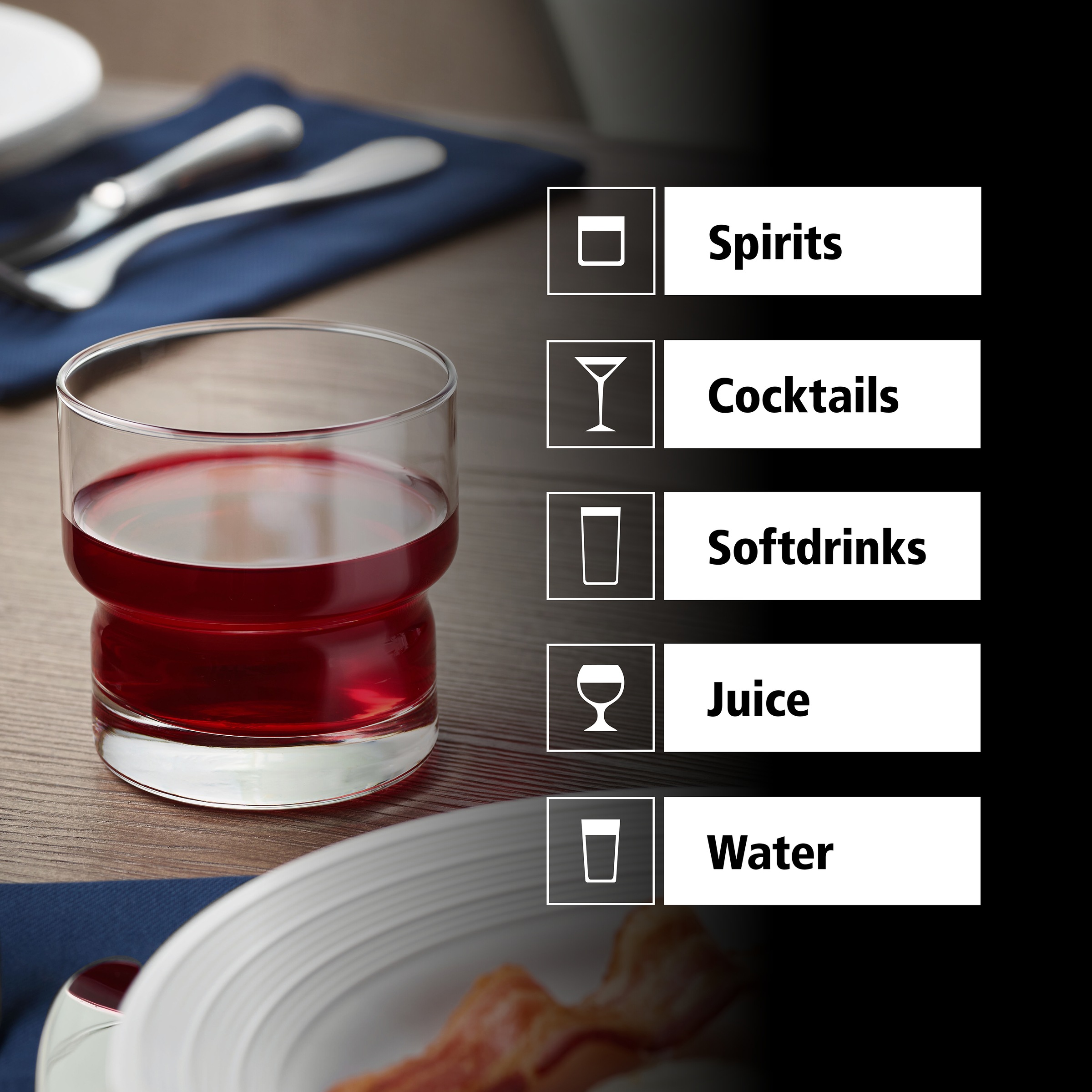 LIBBEY Gläser-Set »D.O.F. Glas -NEWTON- 355 ml, Ø: 9 cm, H: 9 cm, 12er Set«, (Set, 12 tlg.), hochwertig verarbeitet, im modernen Design