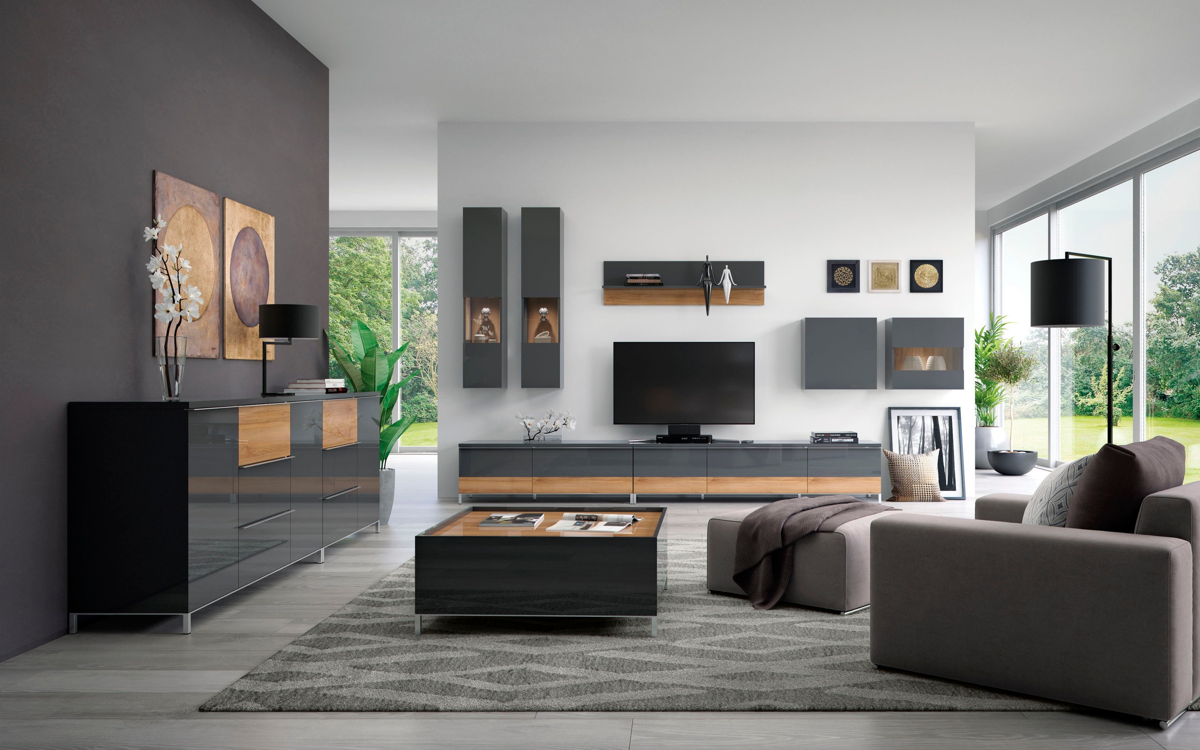 Places of Style Lowboard »Onyx«, Kommode mit Soft-Close-Funktion, in zwei Breiten, Fernsehtisch