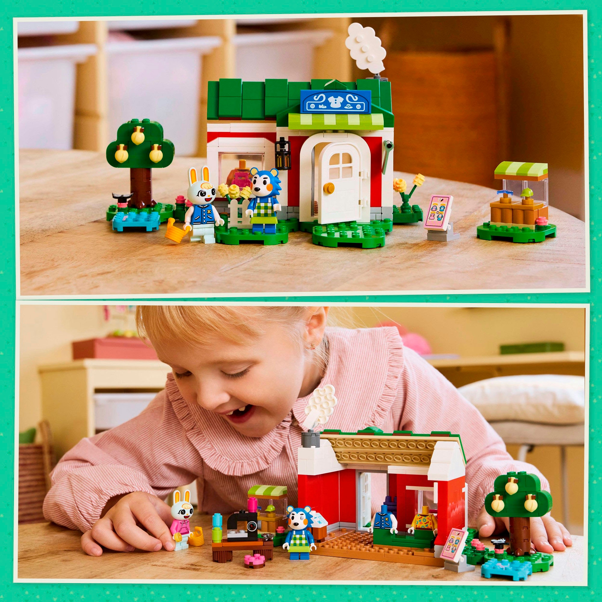 LEGO® Konstruktionsspielsteine »Die Schneiderei der Schneiderschwestern (77055), LEGO Animal Crossing«, (322 St.), Made in Europe