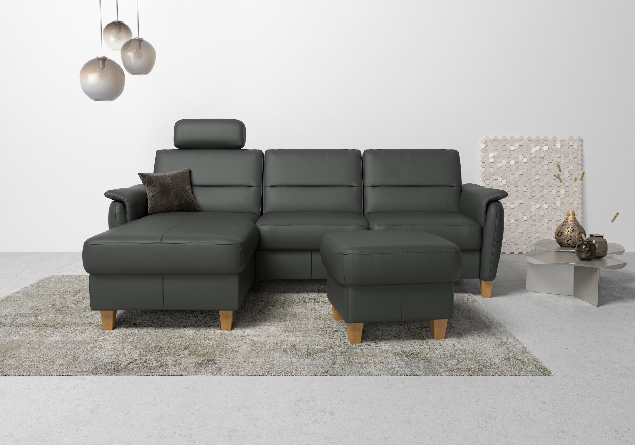 Home affaire Ecksofa »Palmera L-Form«, Federkern, wahlweise mit Bettfunktion und mit/ohne Bettkasten