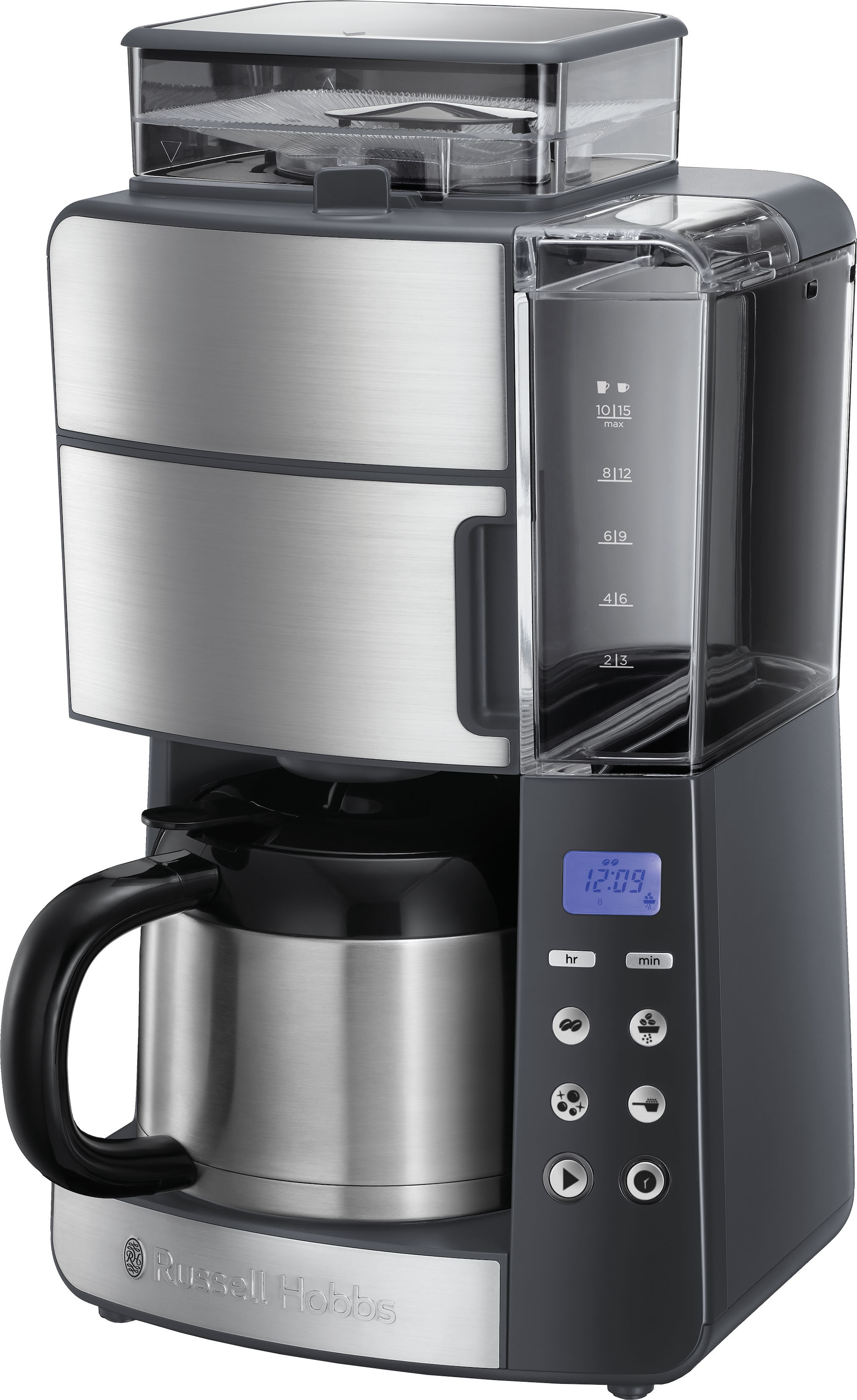 RUSSELL HOBBS Kaffeemaschine mit Mahlwerk »Grind & Brew 25620-56«, 1,25 l Kaffeekanne, Papierfilter, 1x4, mit Thermokanne