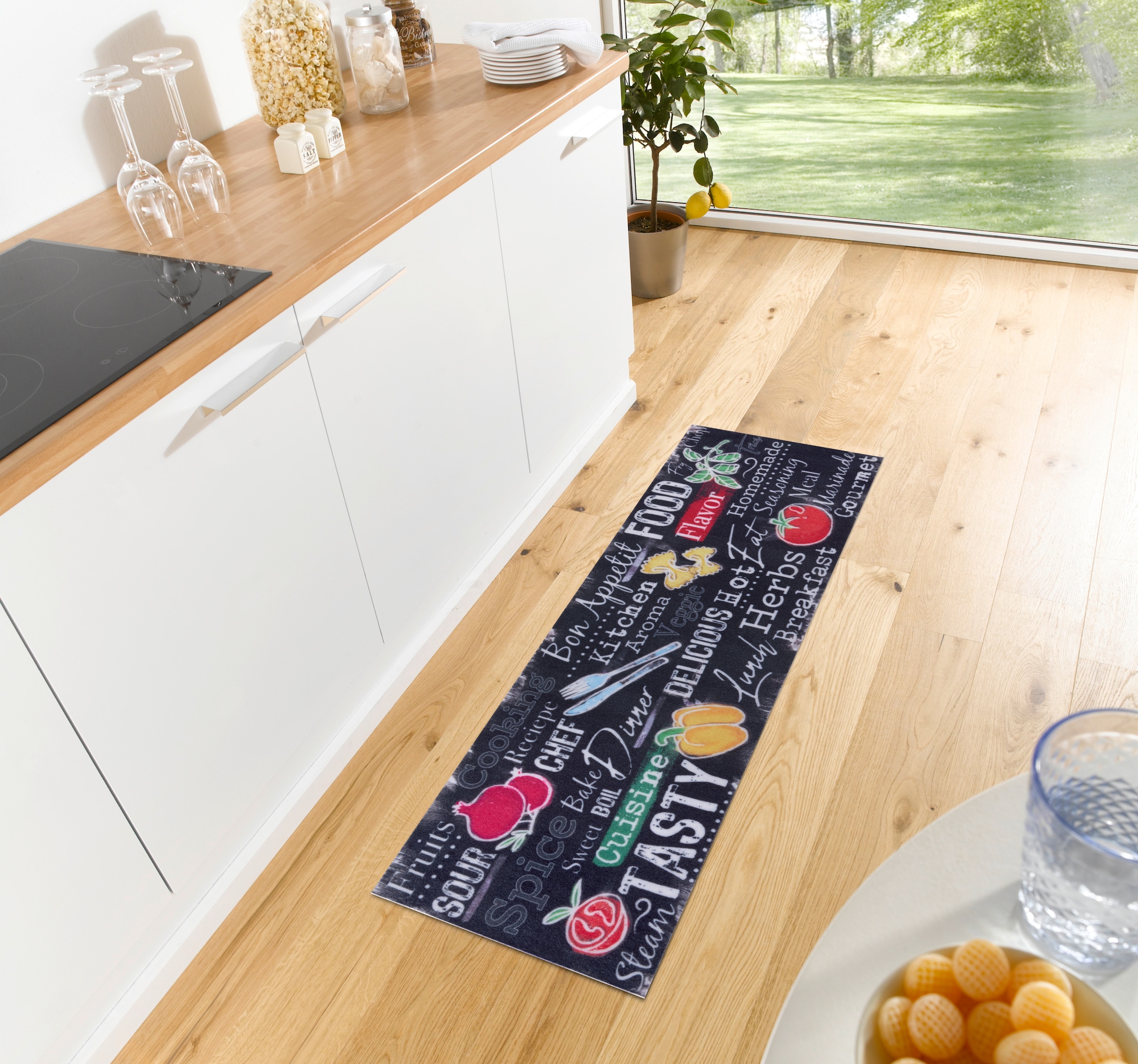 HANSE Home Küchenläufer »Delicious Kitchen Board«, rechteckig, 3 mm Höhe, Läufer, Rutschfest, Küchenteppich, Küche, Teppich, Pflegeleicht