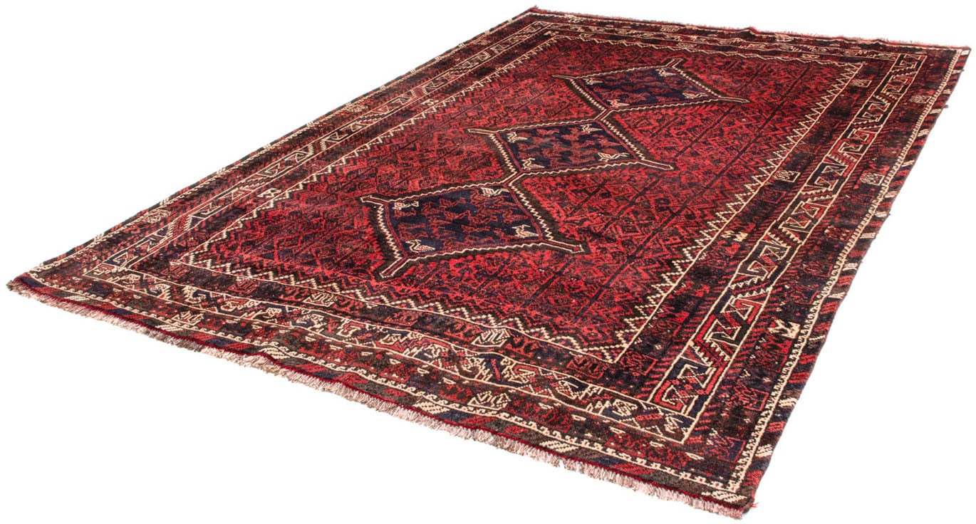 Wollteppich „Shiraz Medaillon Rosso chiaro 290 x 210 cm“, rechteckig, Unikat mit Zertifikat Hellrot 10 mm B/L: 210 cm x 290 cm – 10 mm