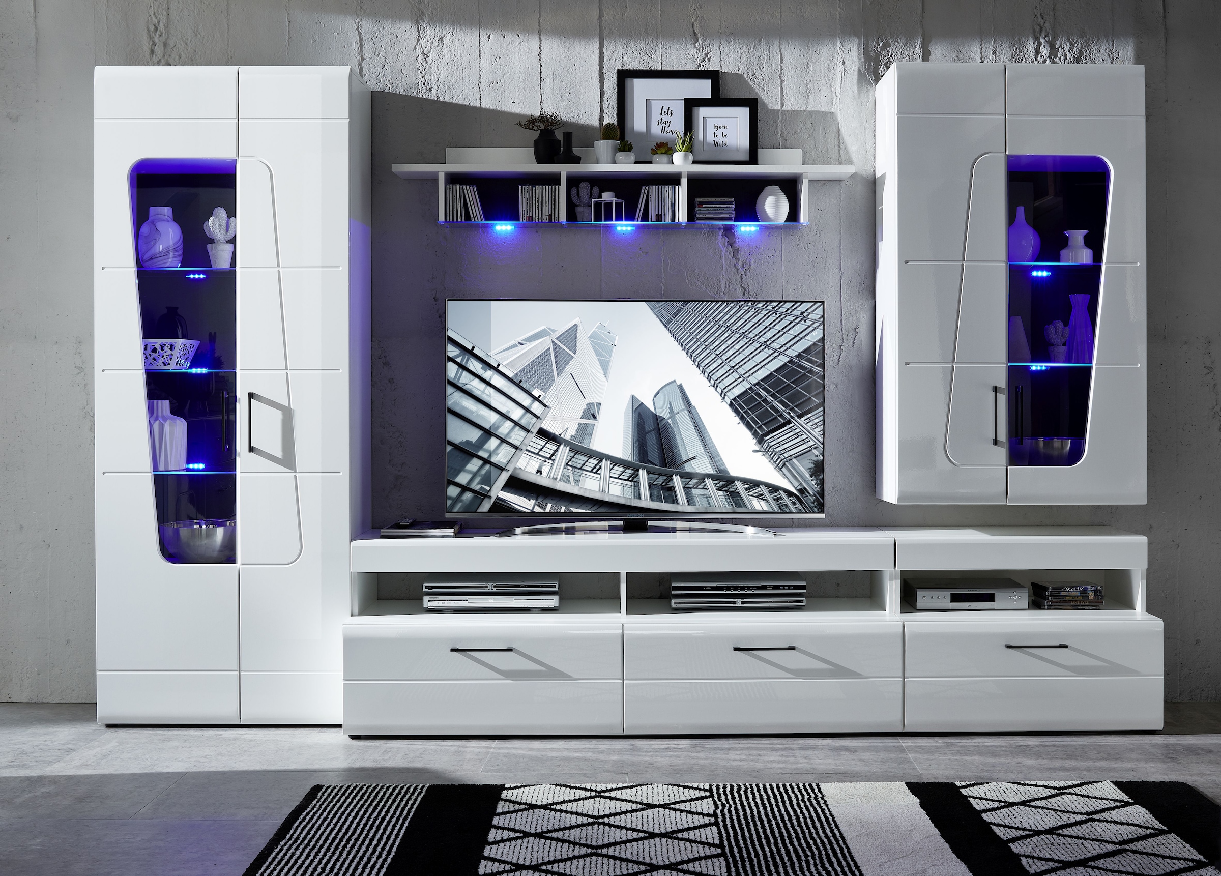 Innostyle Wohnwand »Spirit Plus, TOPSELLER!«, (Komplett-Set, 9 St., Wohnwand), inkl. LED-Beleuchtung