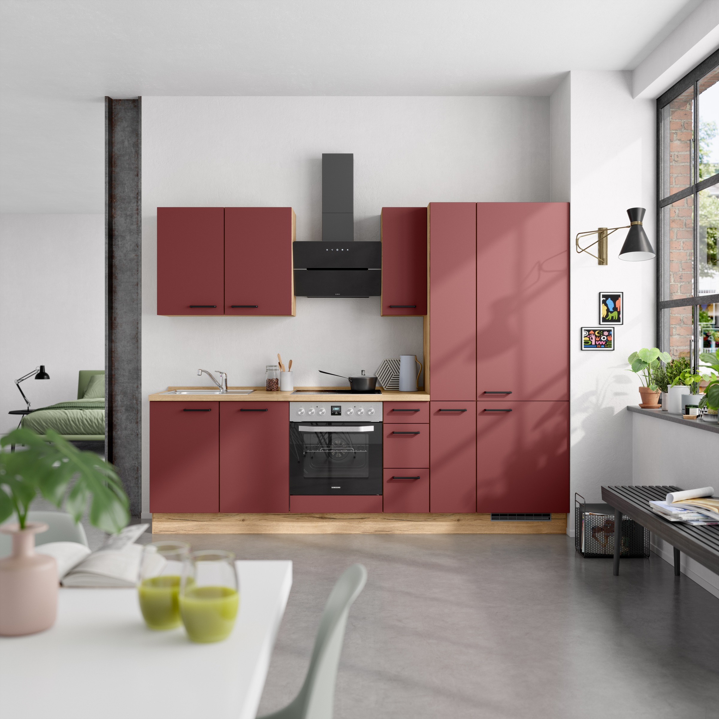 nobilia® Küchenzeile »"Easytouch II"« vormontiert, Ausrichtung wählbar, Bre günstig online kaufen