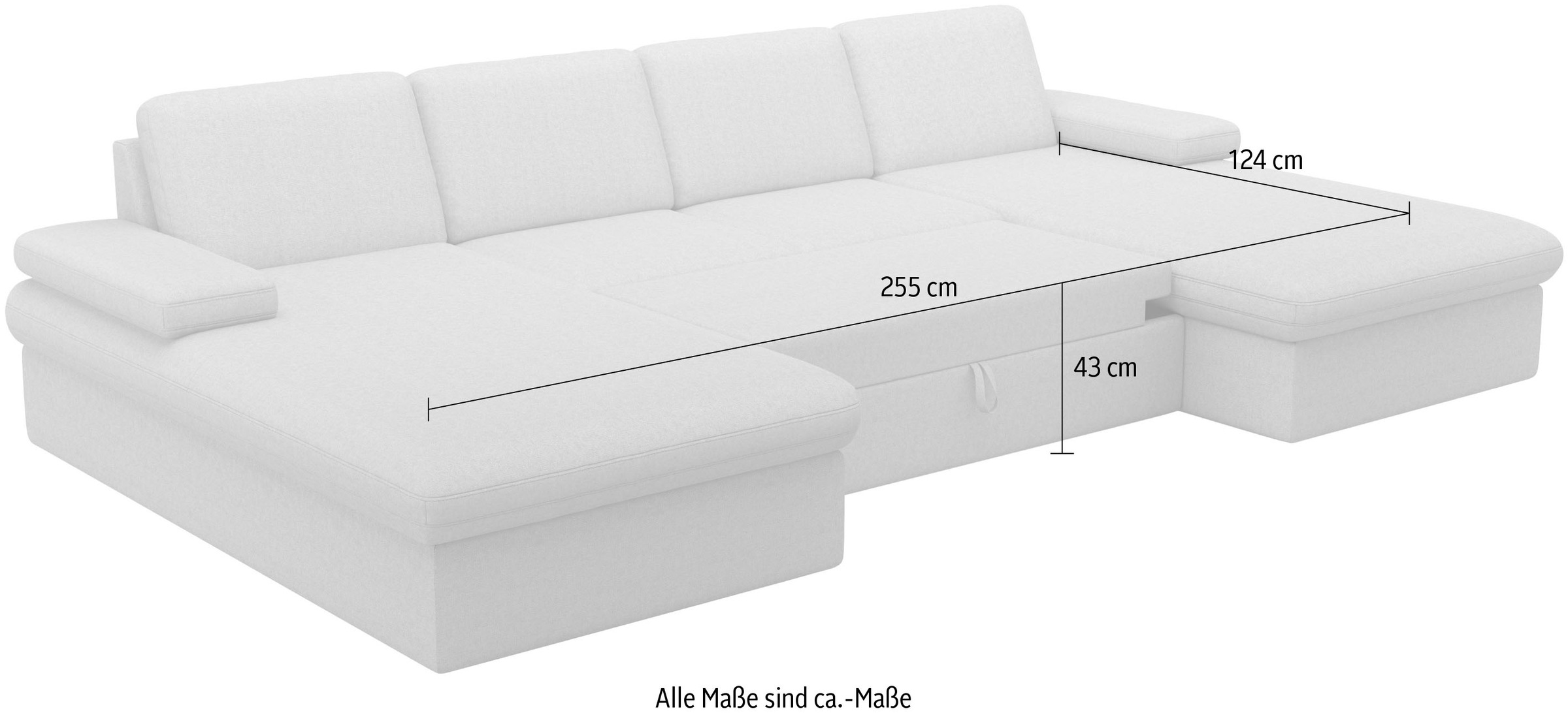 sit&more Wohnlandschaft »Moreno«, mit Armteilverstellung,wahlweise mit Bettfunktion