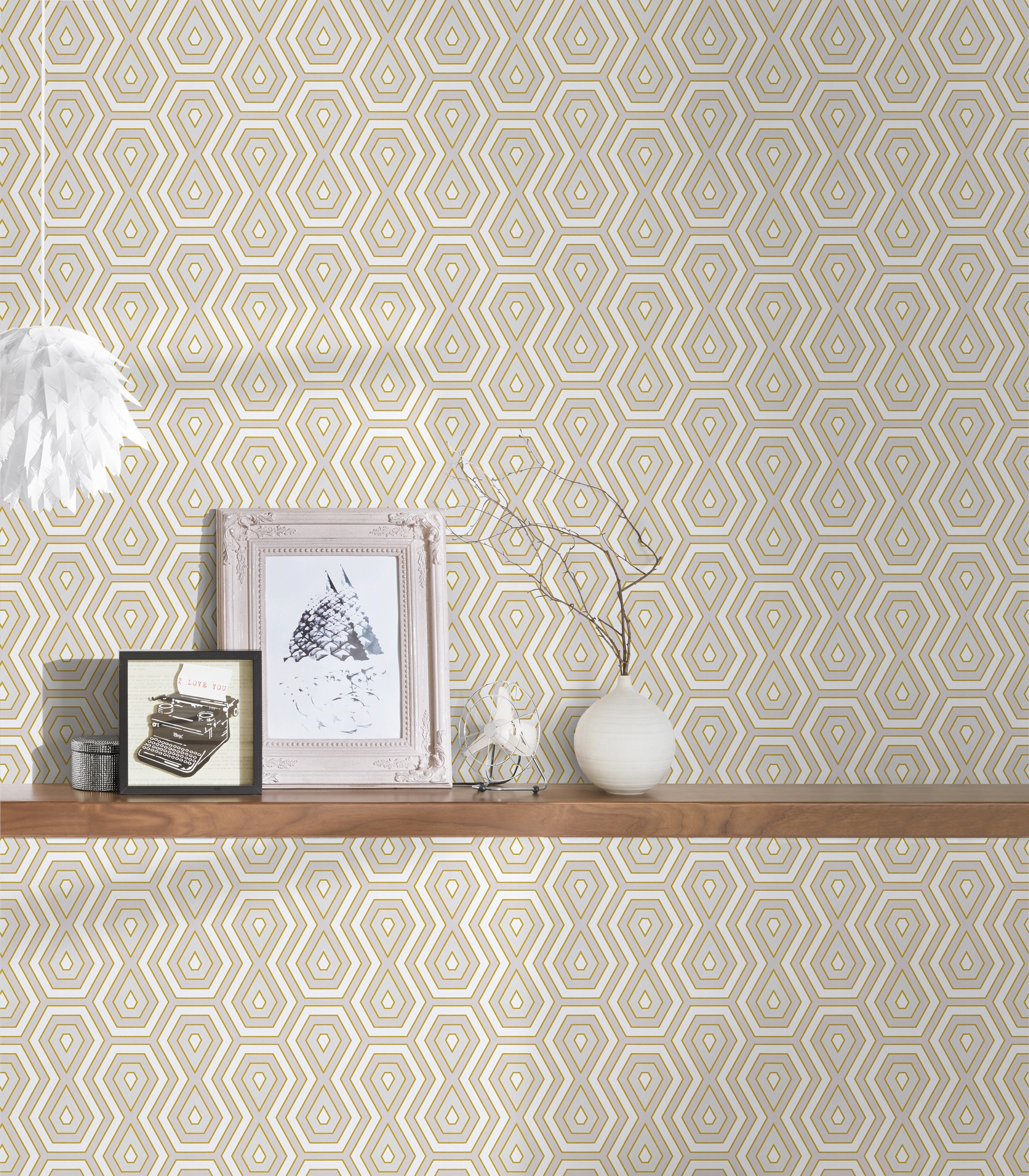 Architects Paper Vliestapete »Jungle Chic«, geometrisch-grafisch-Retro, Geometrische Tapete Retro Vintage Tapeten Wohnzimmer Schlafzimmer Flur