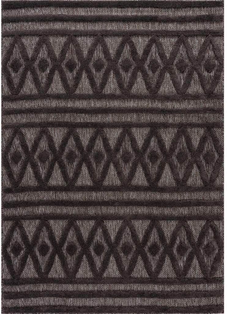 Carpet City Teppich »In-& Outdoorteppich Santorini 58538, 3D-Effekt, Raute-Optik«, rechteckig, 5 mm Höhe, Wetterfest & UV-beständig für Terrasse, Balkon, Küche, Flur
