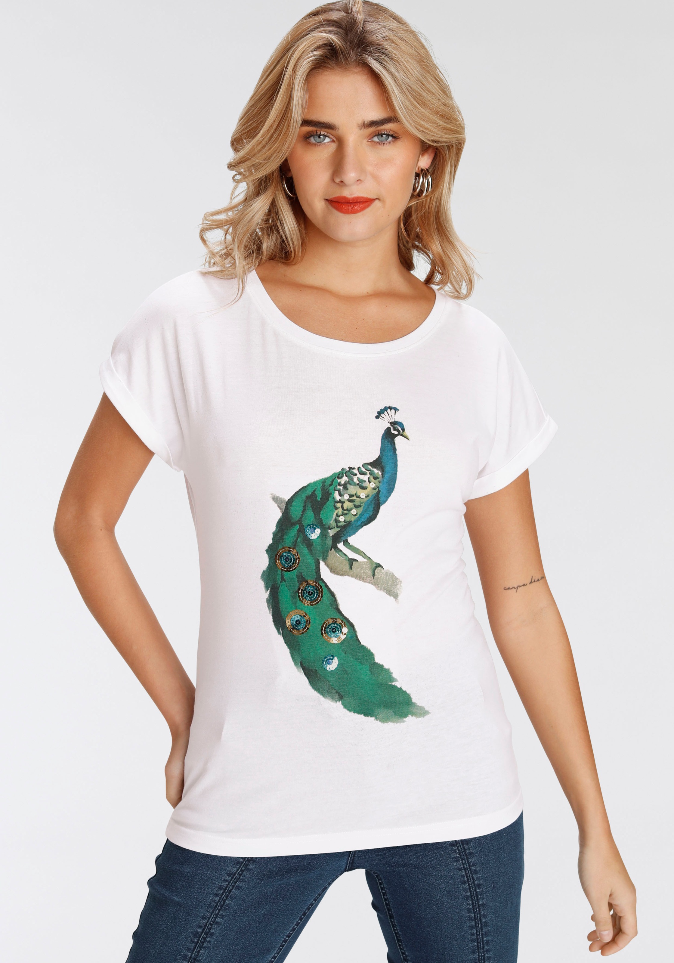 AJC Print-Shirt, in Oversize-Form mit Pailletten kaufen
