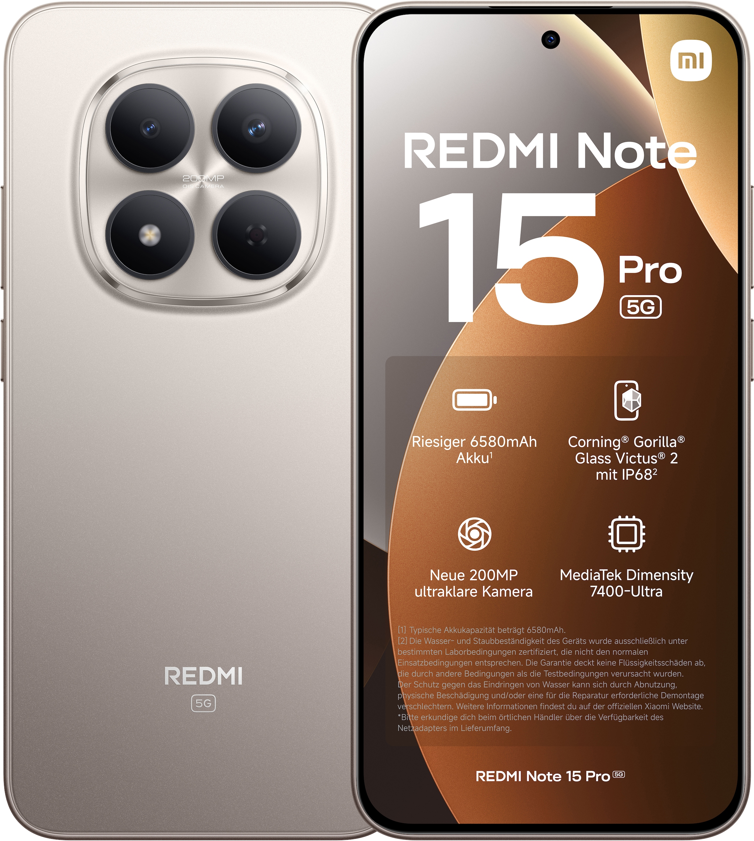 Xiaomi Smartphone »Redmi Note 15 Pro 5G 8+256« Titanium