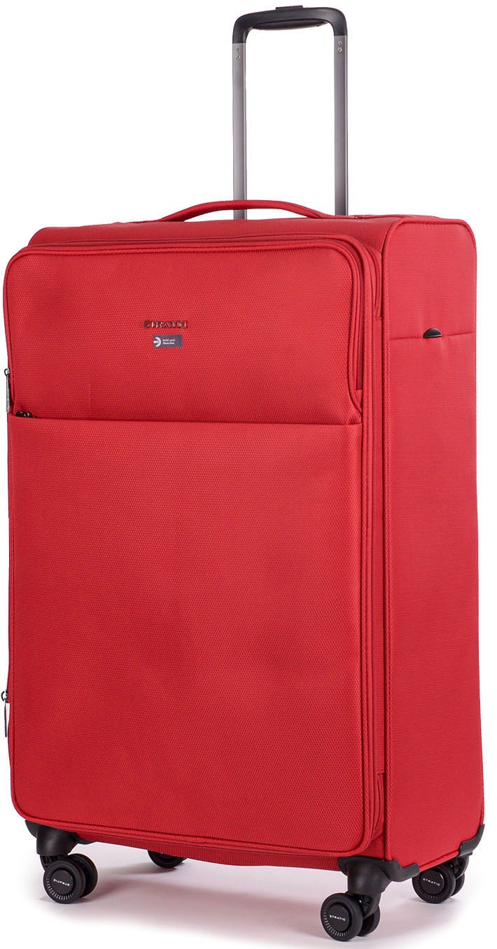 Stratic Weichgepäck-Trolley »Stratic Light + L, red«, 4 Rollen, Reisekoffer großer Koffer Aufgabegepäck TSA-Zahlenschloss