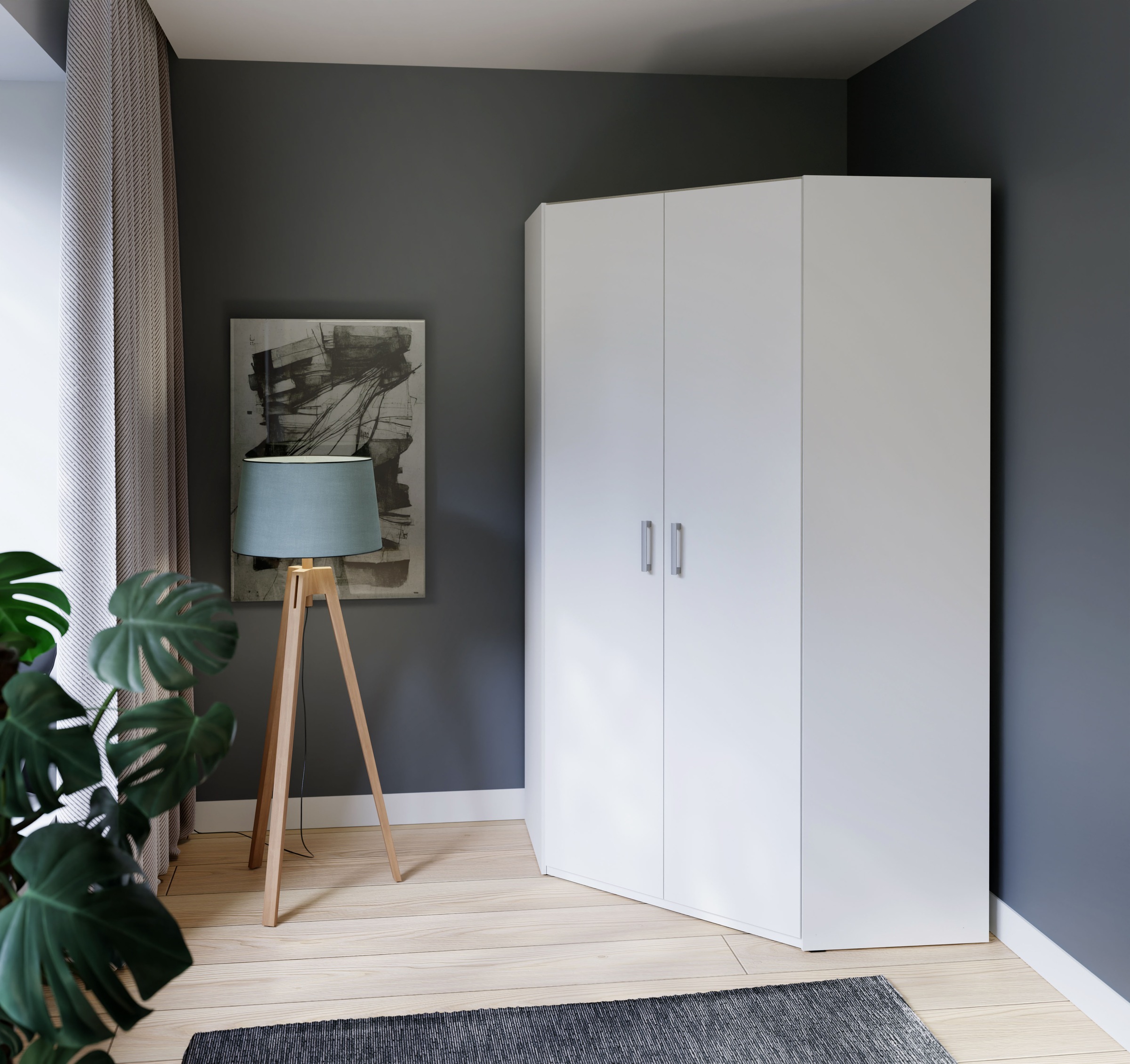 FORTE Eckkleiderschrank, Eckkleiderschrank, Stauraum, Aufsatz optional best günstig online kaufen