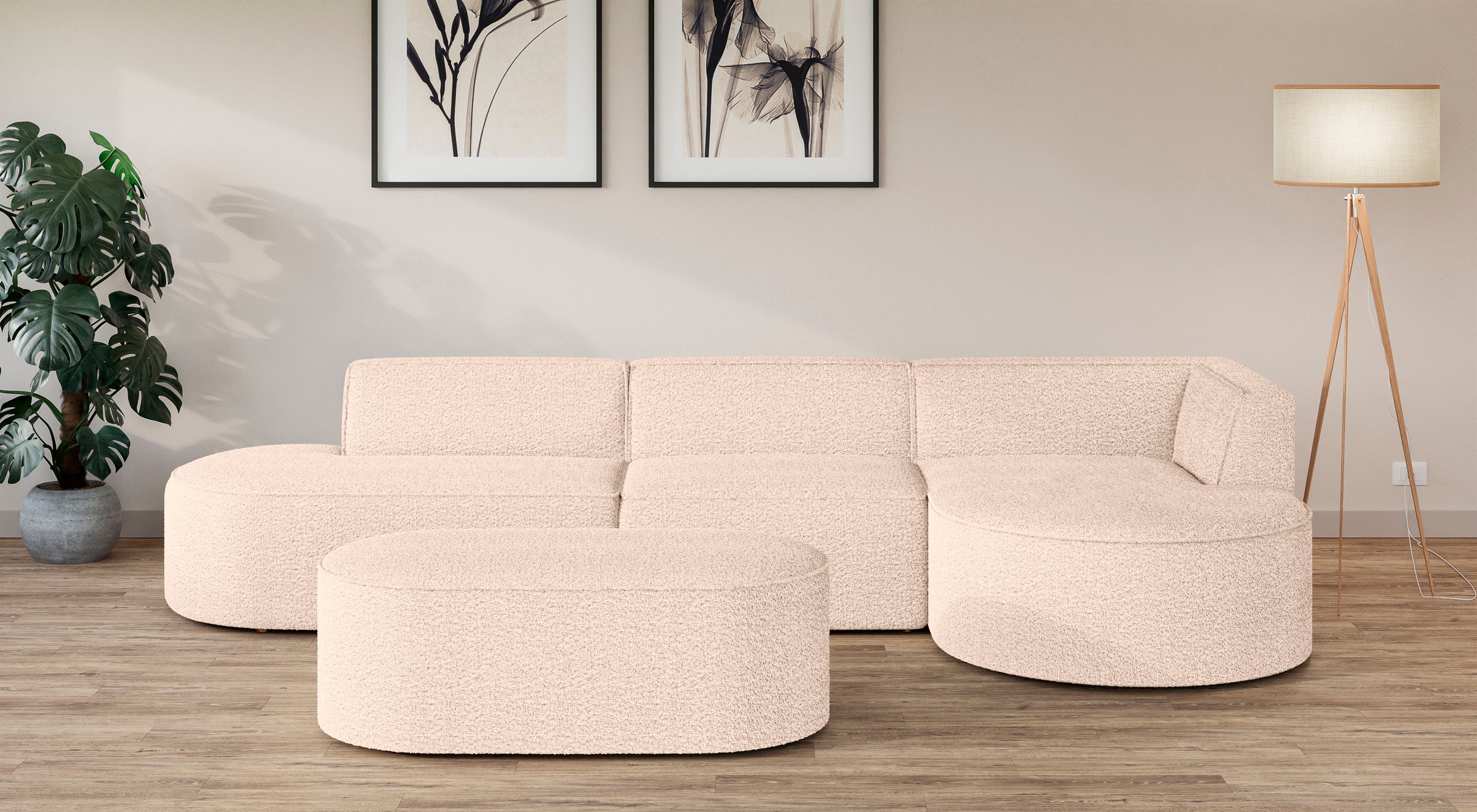 OTTO home Ecksofa »EIVIND Designer Sofa mit Ottomane rechts/links, B/T/H: 3 günstig online kaufen