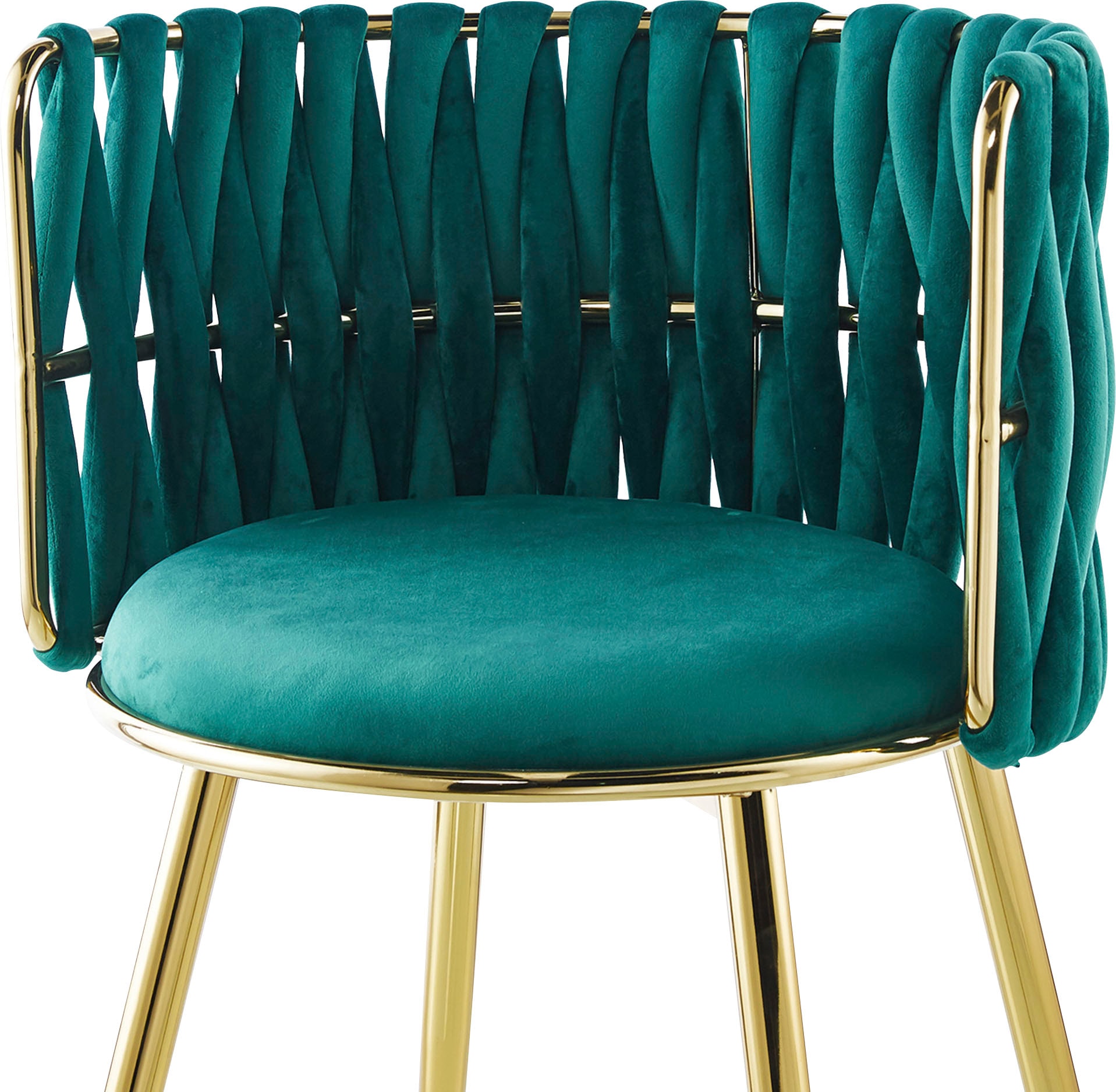 Kayoom Esszimmerstuhl »Stuhl Milla 125 2er-Set,tolles Design der Rückenlehne,runde Sitzfläche«, (Set), 2 St., Stoffbezug, samtweicher Bezug, hochwertig, vielseitig einsetzbarer Stuhl