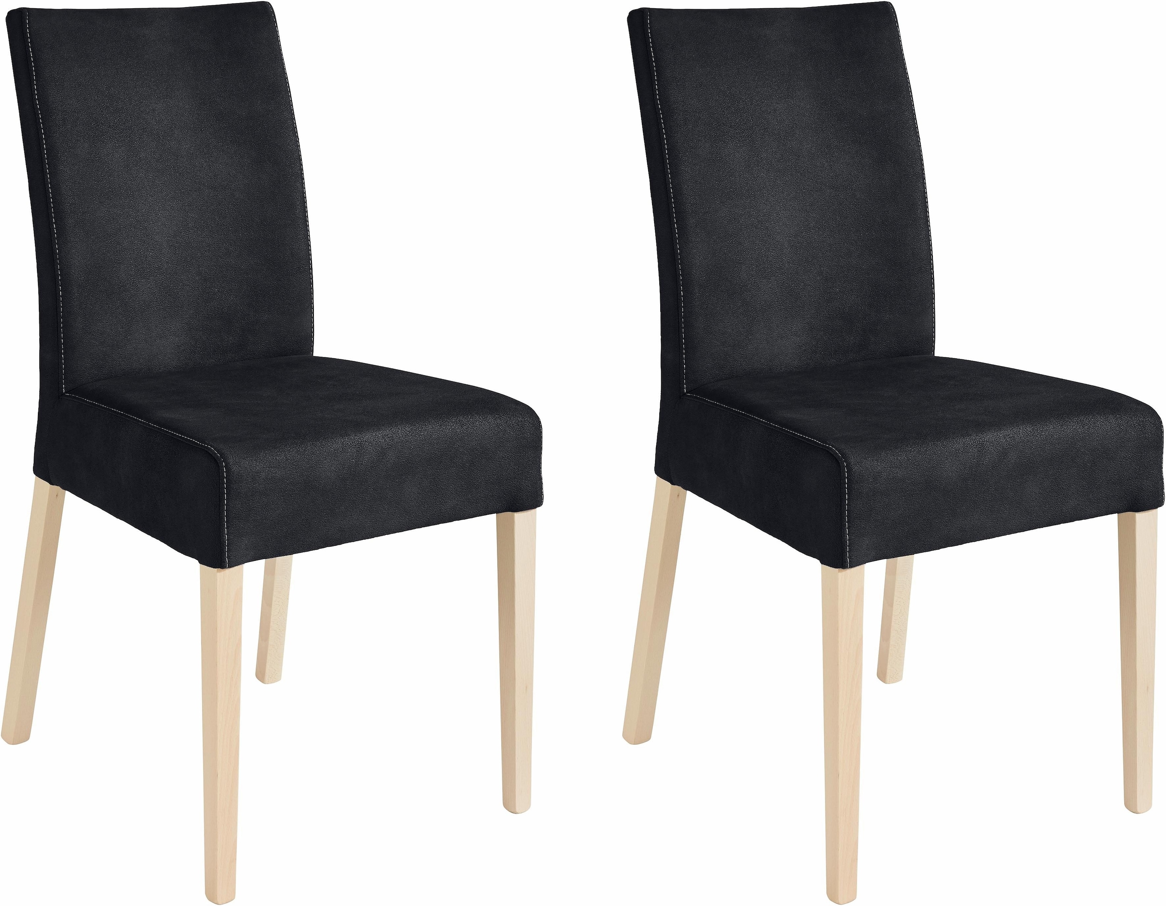 Home affaire 4-Fußstuhl »Umag«, (Set), 2 St., Luxus-Microfaser, Sitz und Rü günstig online kaufen