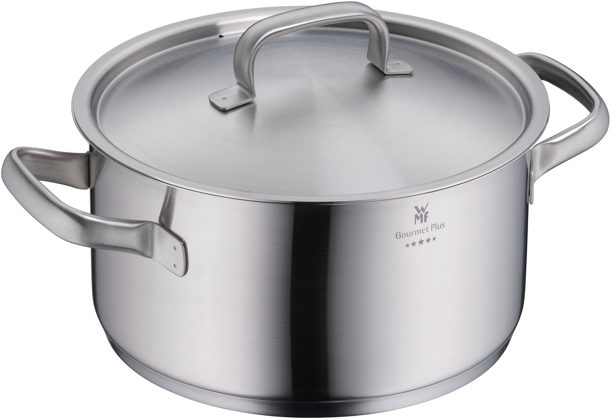 WMF Topf-Set »Gourmet Plus«, Cromargan® Edelstahl Rostfrei 18/10, (Set, 7 tlg.), Mattiert, Hohlgriffe, Innenskalierung, breiter Schüttrand