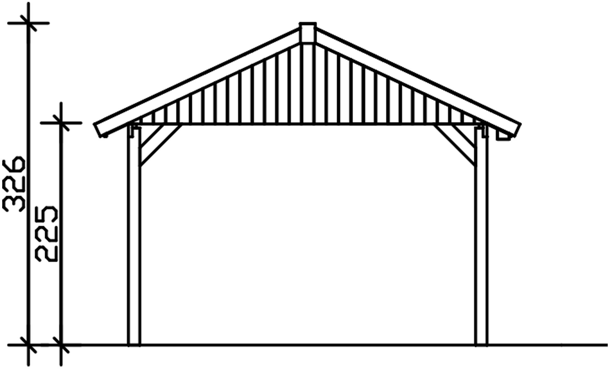 Skanholz Einzelcarport »Wallgau«, Nadelholz, 340 cm, Schiefergrau, mit schwarzen Dachschindeln