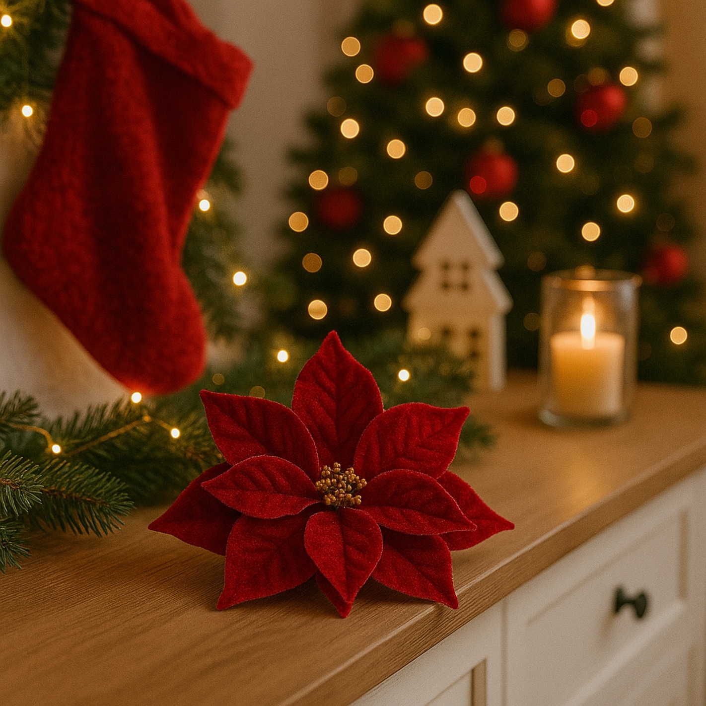 I.GE.A. Kunstblume »Samt-Poinsettia«