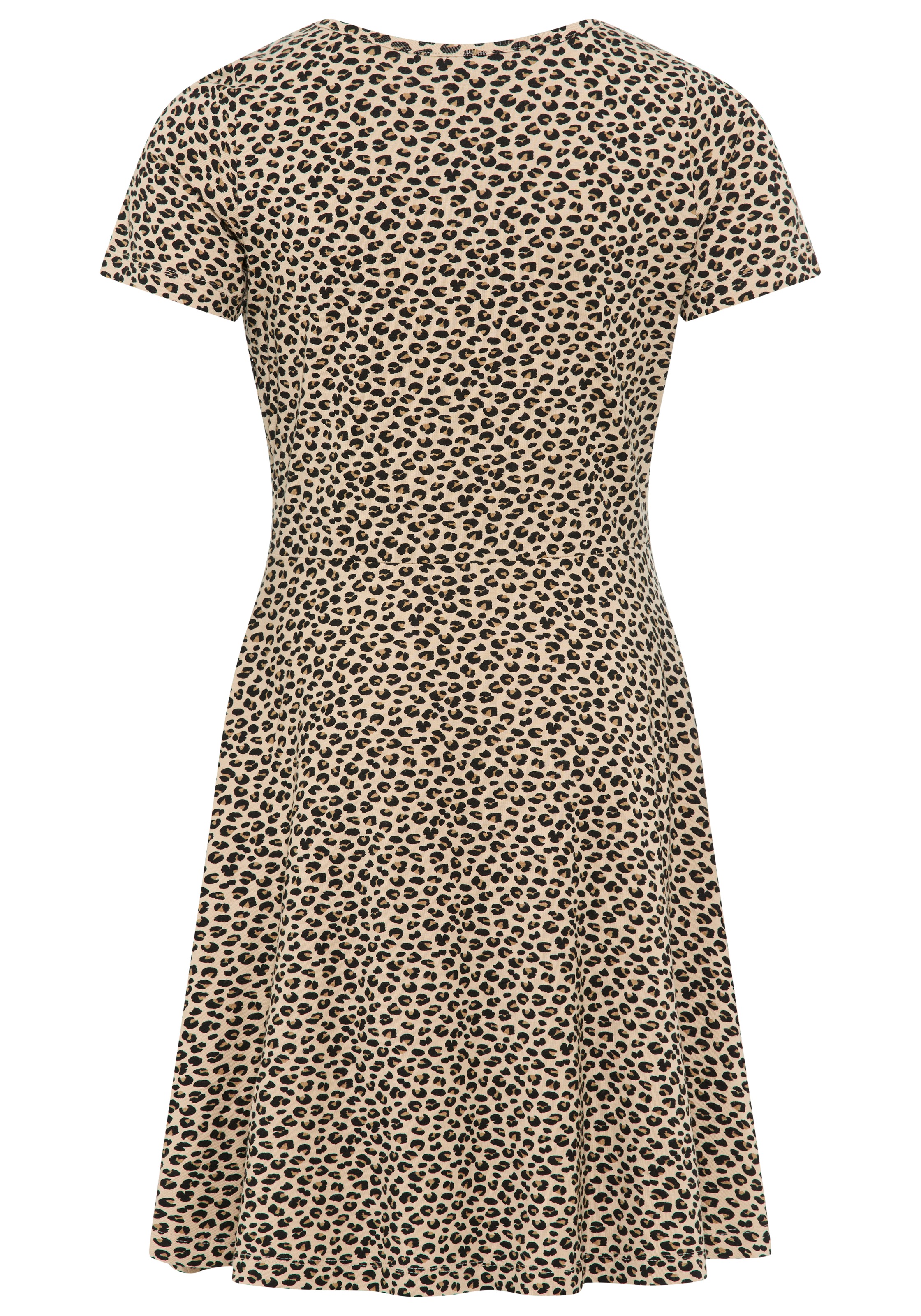 KIDSWORLD Jerseykleid »Shirtkleid in Leo-Musterung«, Shirtkleid in Leo-Optik, unten austestellt