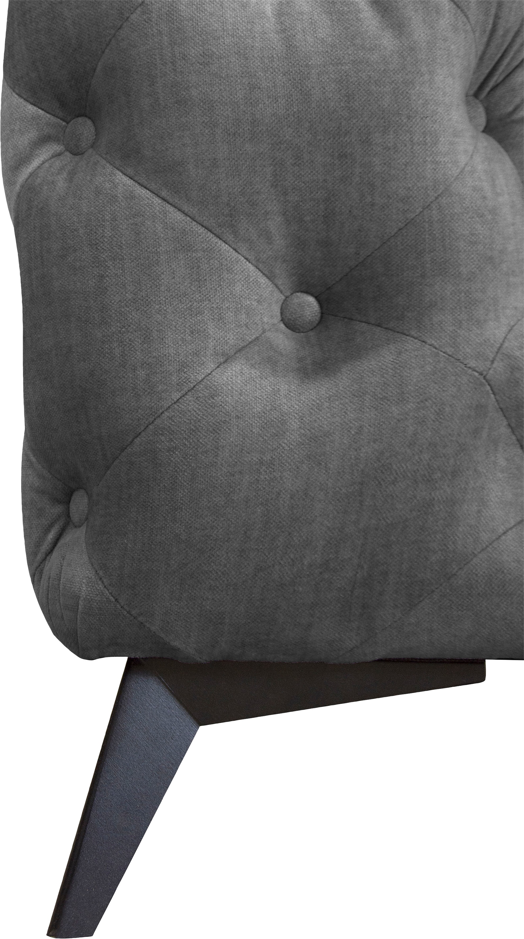 Leonique Chesterfield-Sofa »Ecksofa GLYNIS L-Form mit Wellenunterfederung, Maße B/T/H 264/204/75cm«, aufwändige Knopfheftung, moderne Chesterfield Optik, Fußfarbe wählbar