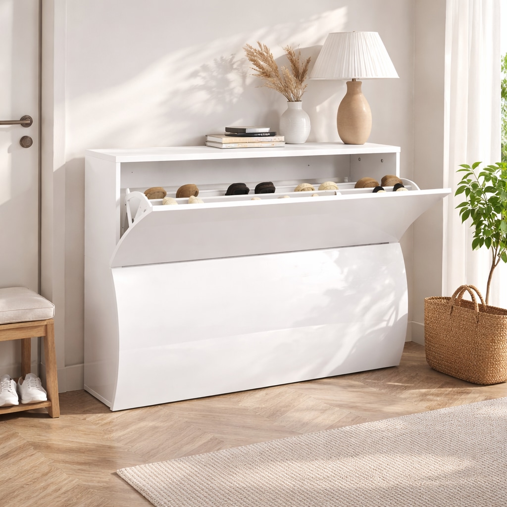 OTTO home Schuhschrank »Luxor 2, Schuhregal, Schuhkommode, Höhe 81 cm« UV-lackiert, Hochglanz, grifflos, 2-türig