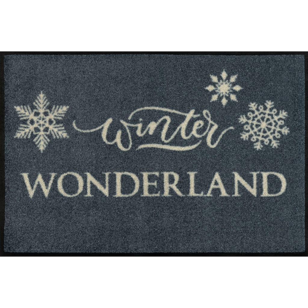 wash+dry by Kleen-Tex Fußmatte »Winter Wonderland«, rechteckig, 7 mm Höhe, Schmutzfangmatte, mit Spruch, In- und Outdoor geeignet, waschbar