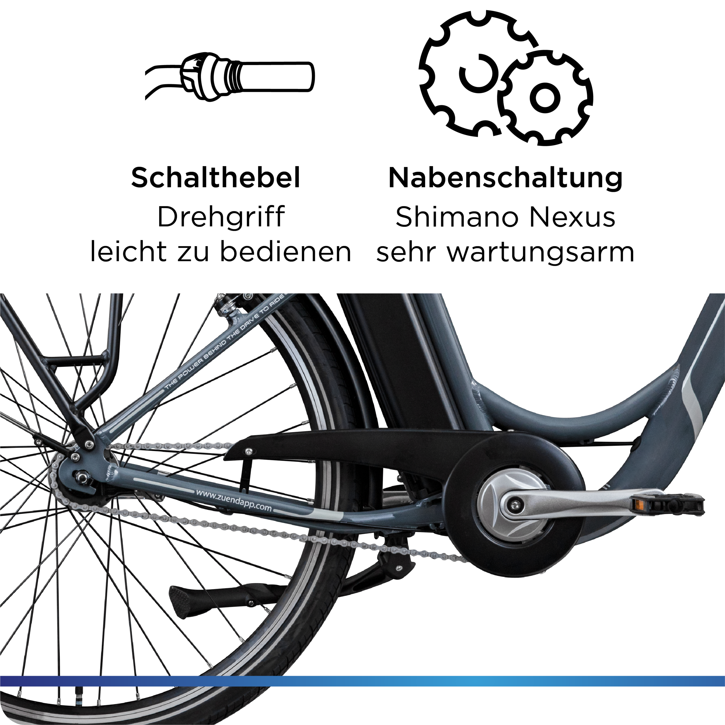 Zündapp »Z517« 7 Gang Nabenschaltung Frontmotor 250 W E Bike Damenfahrrad 28 Zoll 155 - 190 cm mit 7 Gang Nabenschaltung