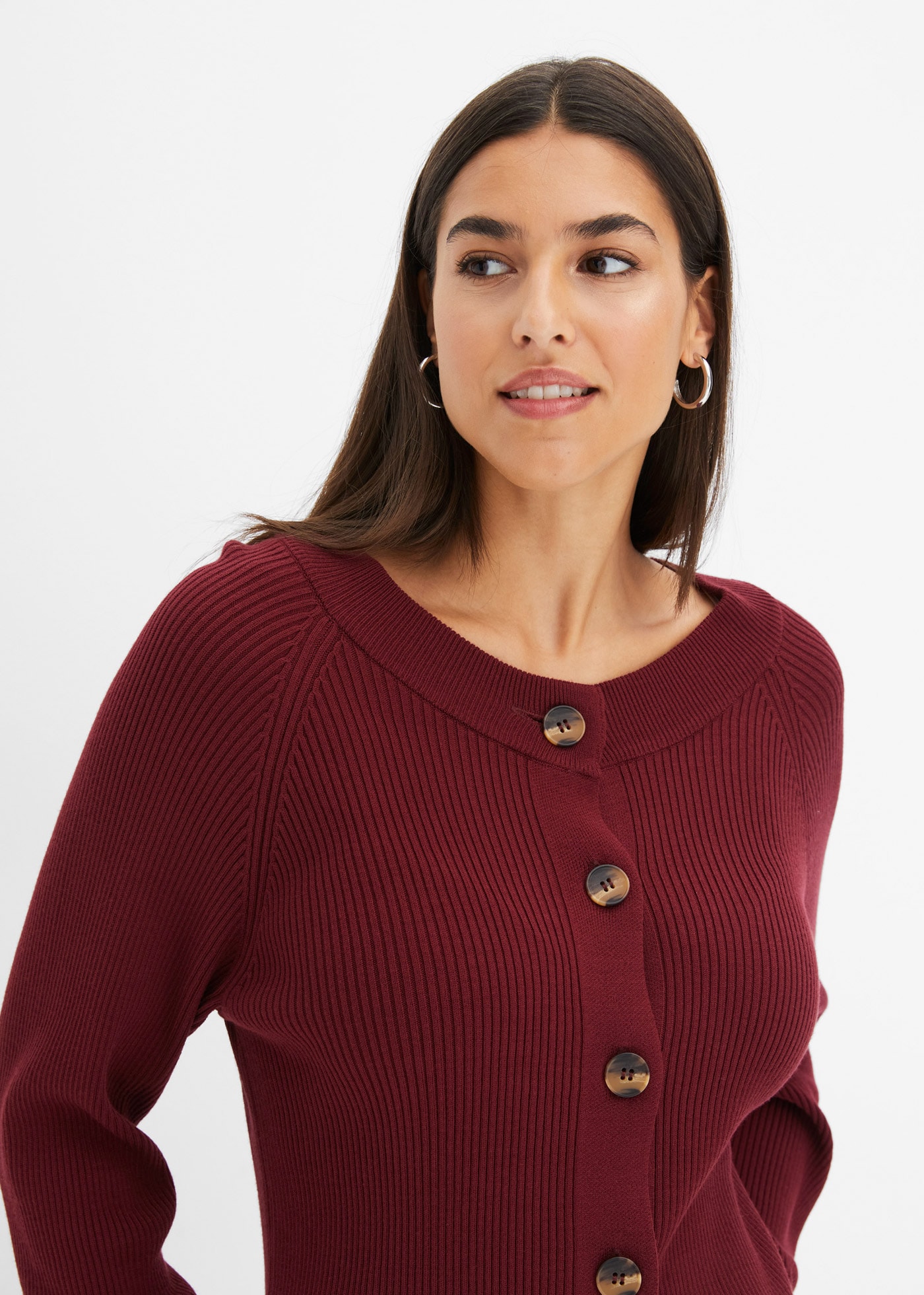 bonprix Strickjacke Ripp-Strickjacke in Viskose-Mix