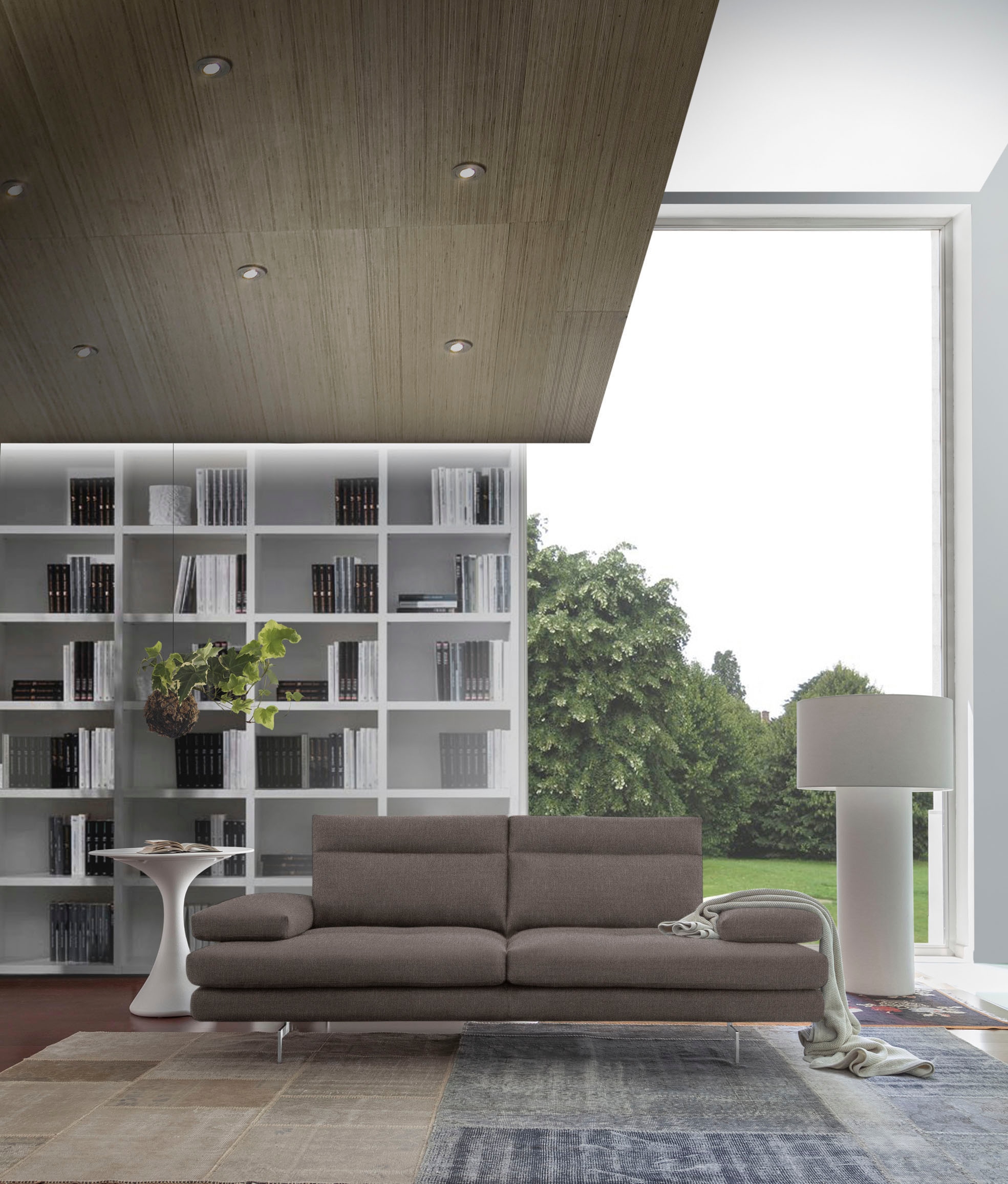 CALIA ITALIA 3-Sitzer »Toby Wing, Designsofa mit hohem Sitzkomfort, bequem und elegant«, inklusive Sitztiefenverstellung, Füße in Chrom glänzend