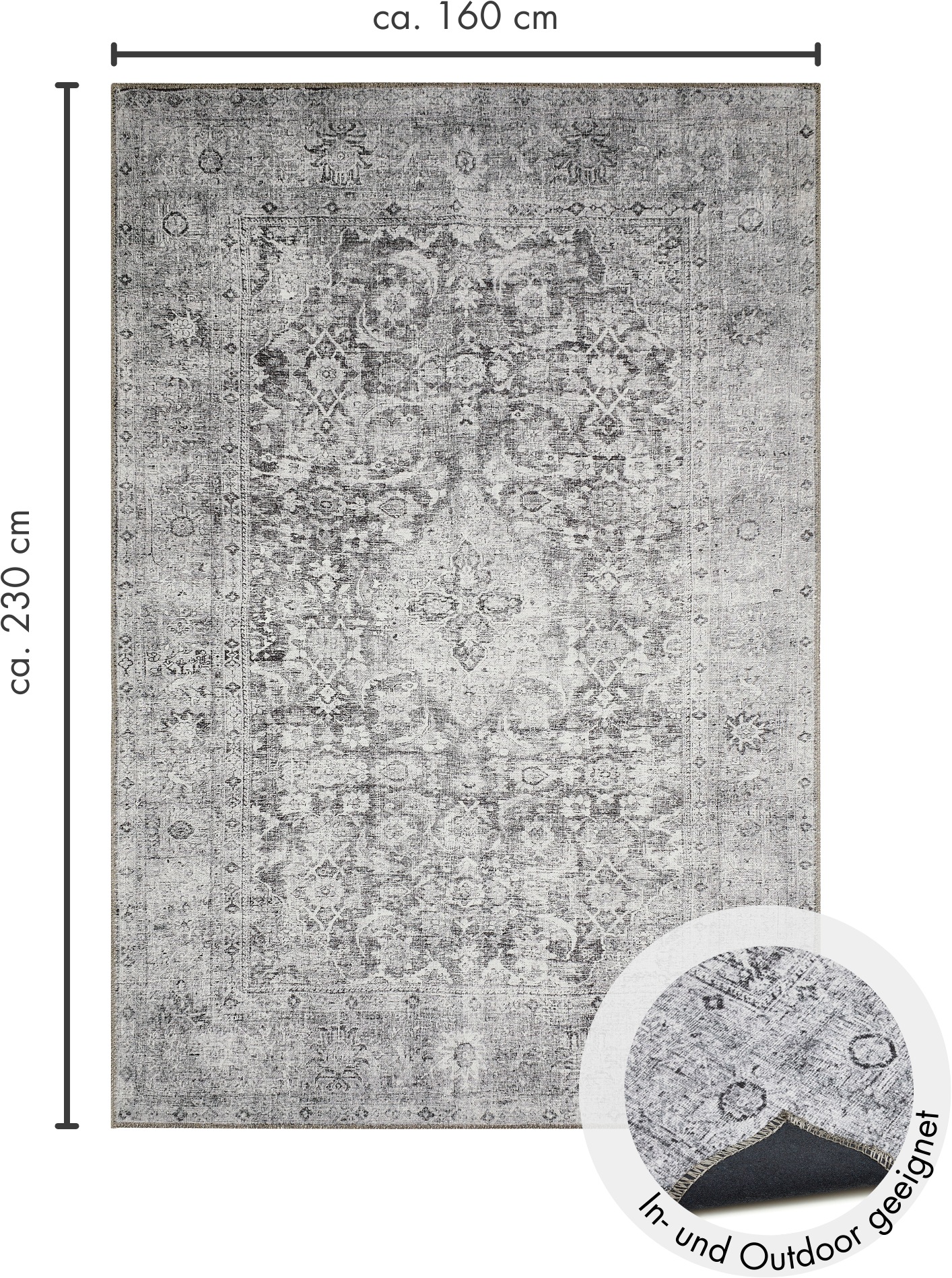 LUXOR living Teppich »Lago«, rechteckig, 6 mm Höhe, faltbarer Teppich, modernes Design, waschbar, In- und Outdoor geeignet