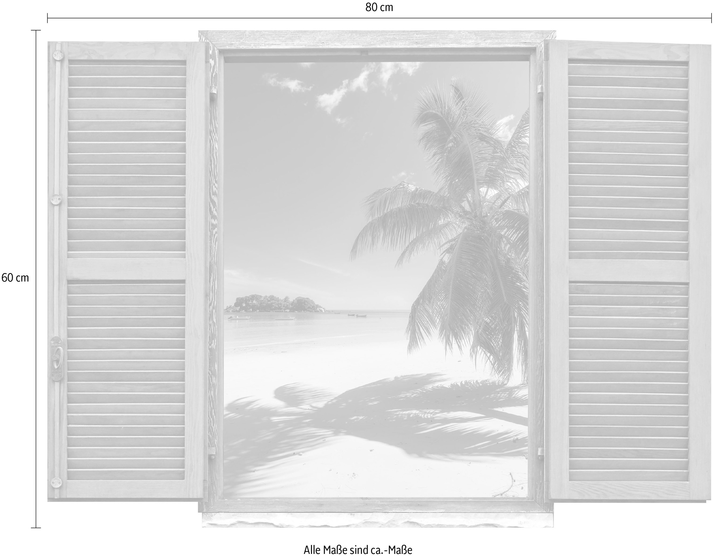 queence Wandtattoo »Palmen im Sand«, (1 St.), Wandsticker, Wandbild, selbstklebend, 3D, Fenster