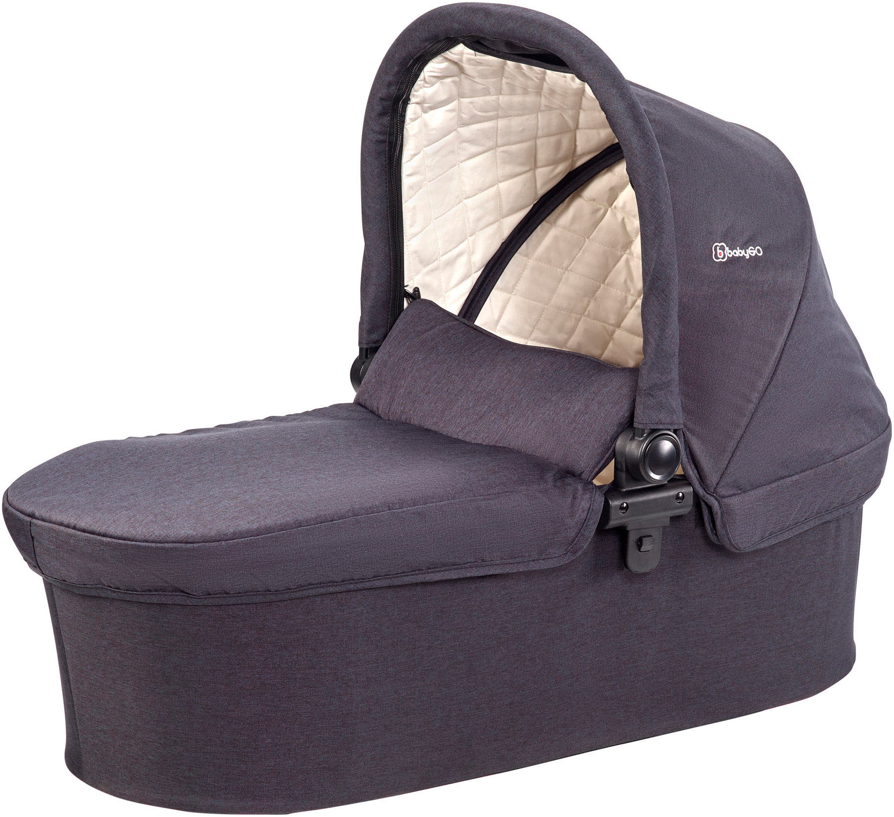 BabyGo Kombi-Kinderwagen »Style - 3in1, rosegold/black«, inkl. Babyschale mit Adaptern u. Wickeltasche