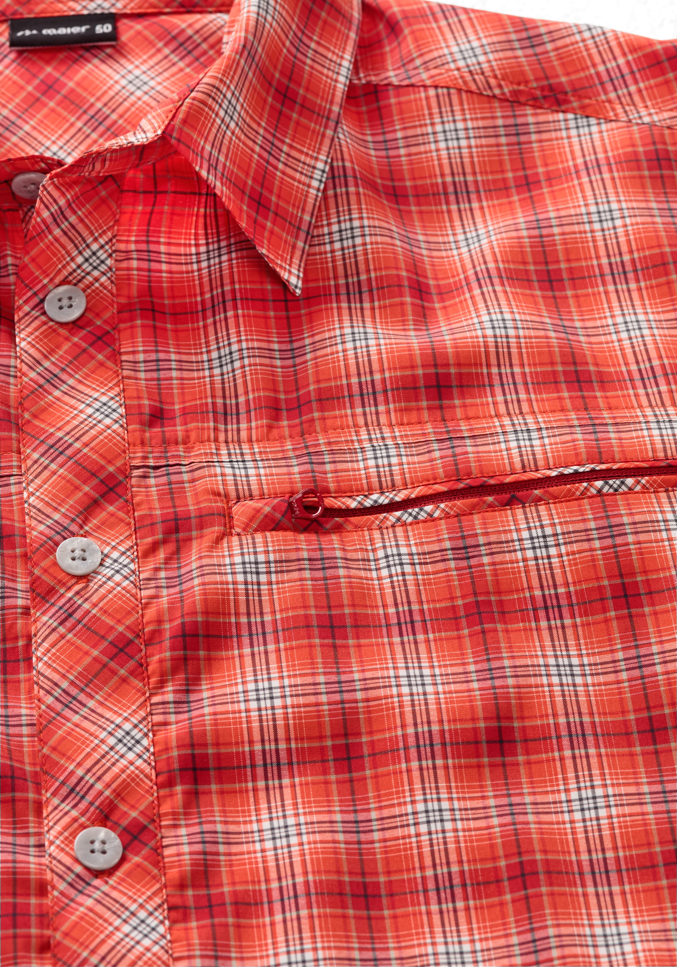 Maier Sports Outdoorhemd »Kasen S/S M« kurzarm Herrenhemd, atmungsaktives Wanderhemd, Karohemd