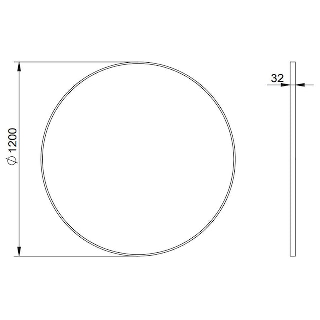 Talos Spiegel, rund, in schwarz matt Ø 120 cm auf Raten bestellen