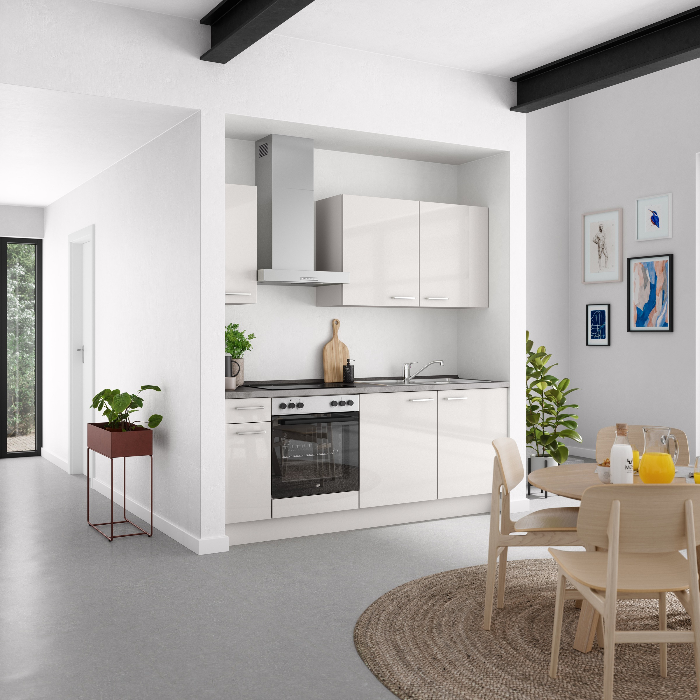 nobilia® Küchenzeile »"Flash I"« vormontiert, Ausrichtung wählbar, Breite 210 cm, wahlw. mit E-Geräten