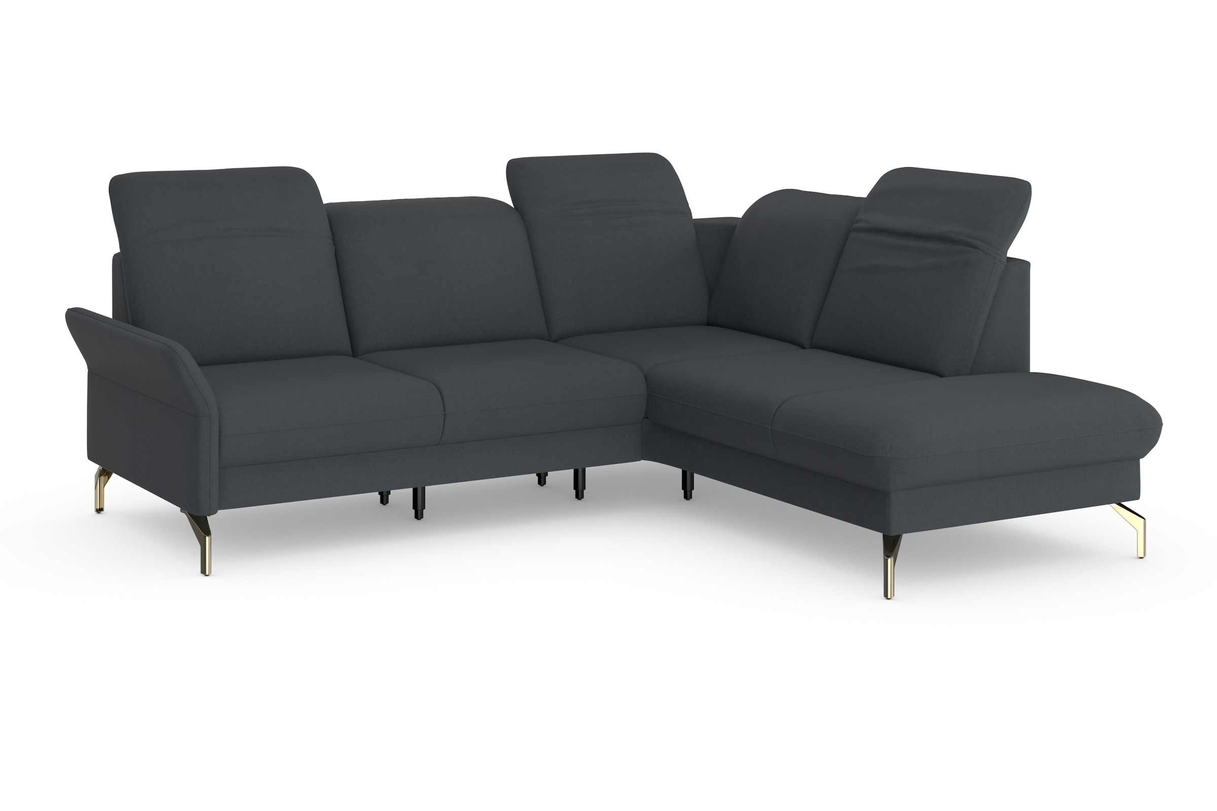 sit&more Ecksofa »Fashion L-Form«, wahlweise mit Kopfteilverstellung, Vorziehsitz, motorisch, Nickelfüße