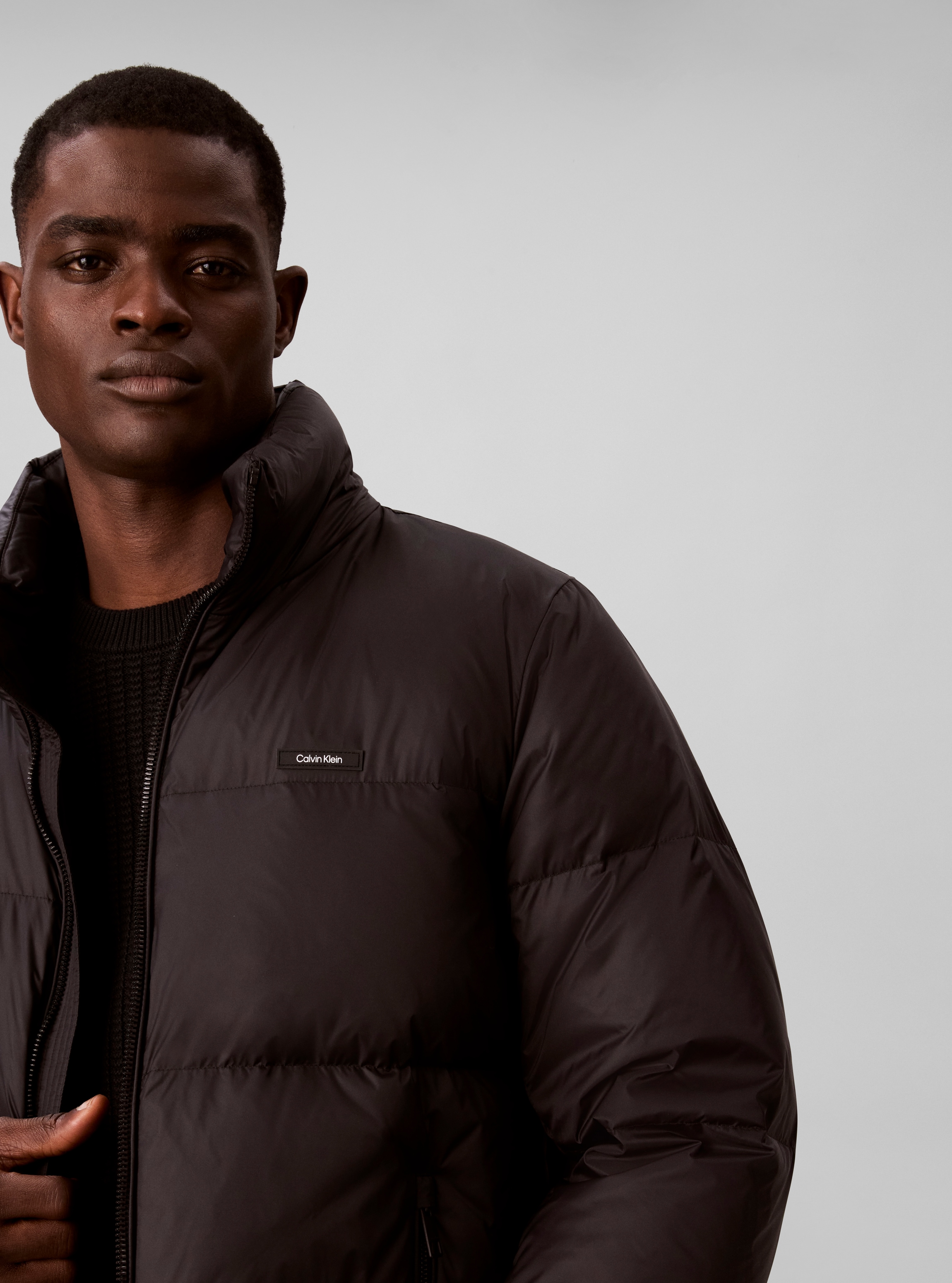 Calvin Klein Steppjacke »NYLON DOWN PUFFER« ohne Kapuze Regular fit mit Stehkragen