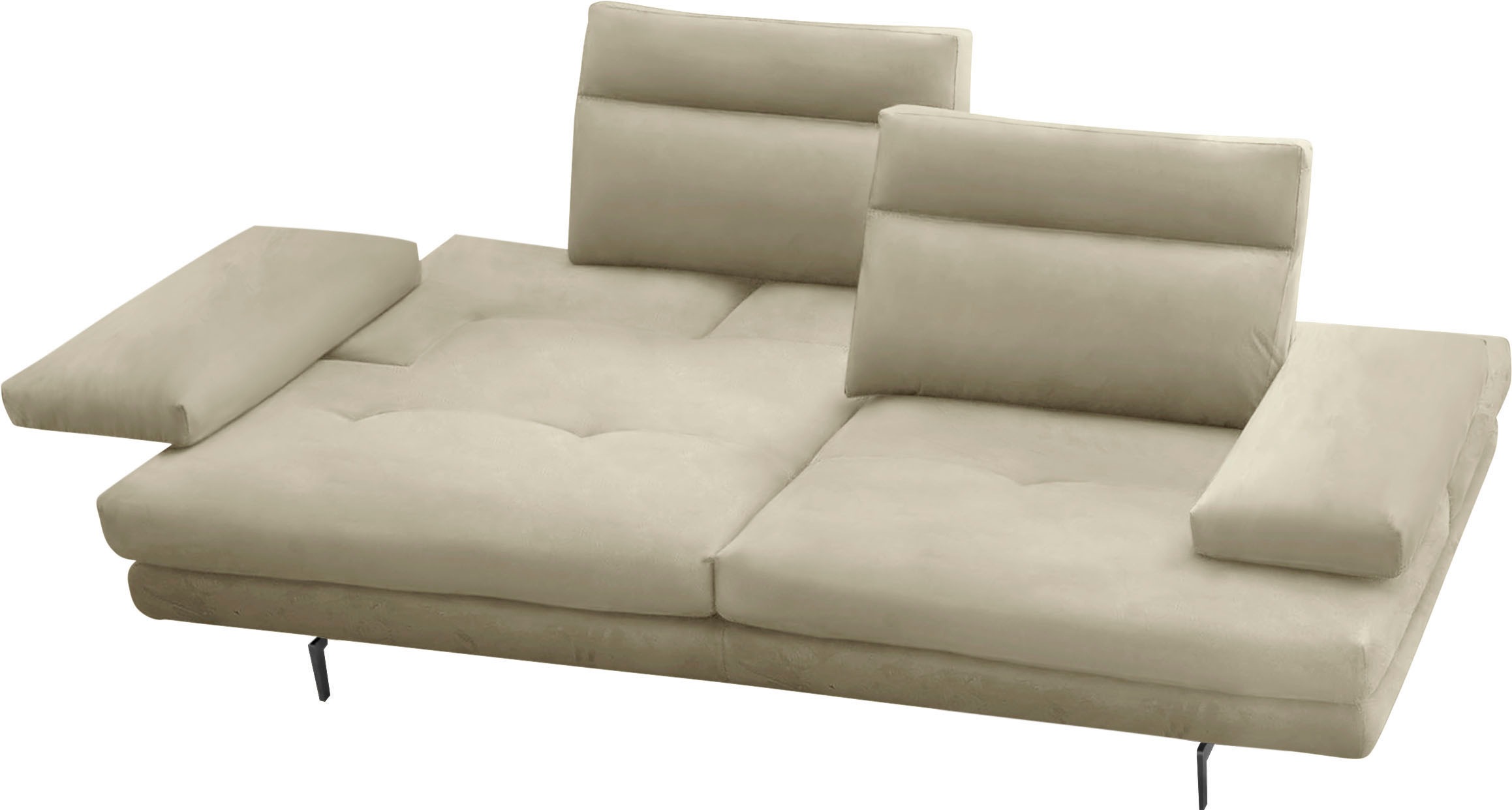 CALIA ITALIA 3,5-Sitzer »Toby Wing, italienisches Designsofa, super bequem, Megasofa«, inkl. Sitztiefenverstellung und Armteilfunktion, Füße in Schwarz matt