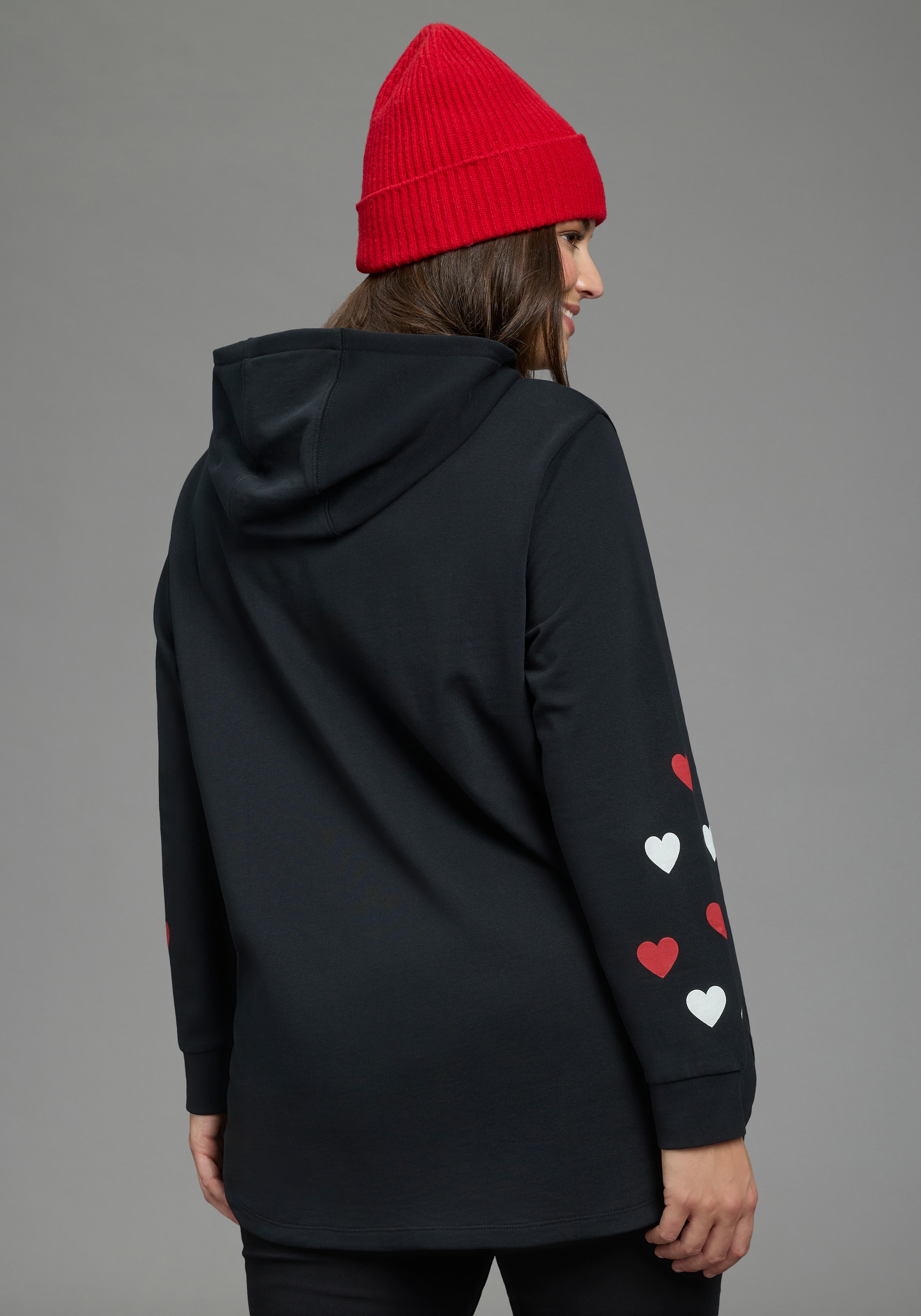 Laura Scott CURVE Kapuzensweatshirt »Große Größen«, im Oversized Look aus weicher Baumwolle
